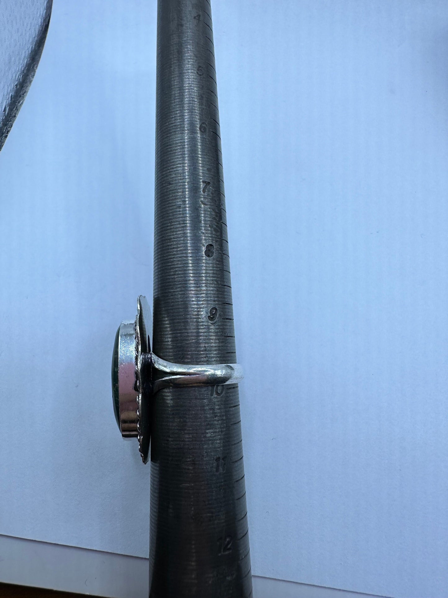 Vintage Green Raw Emerald Silver Bronze Statement Boho Ring