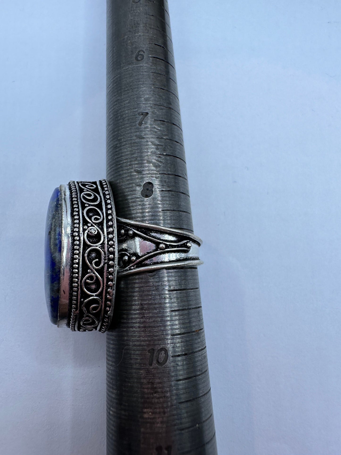 Vintage Blue Genuine Lapis Lazuli Cocktail Ring