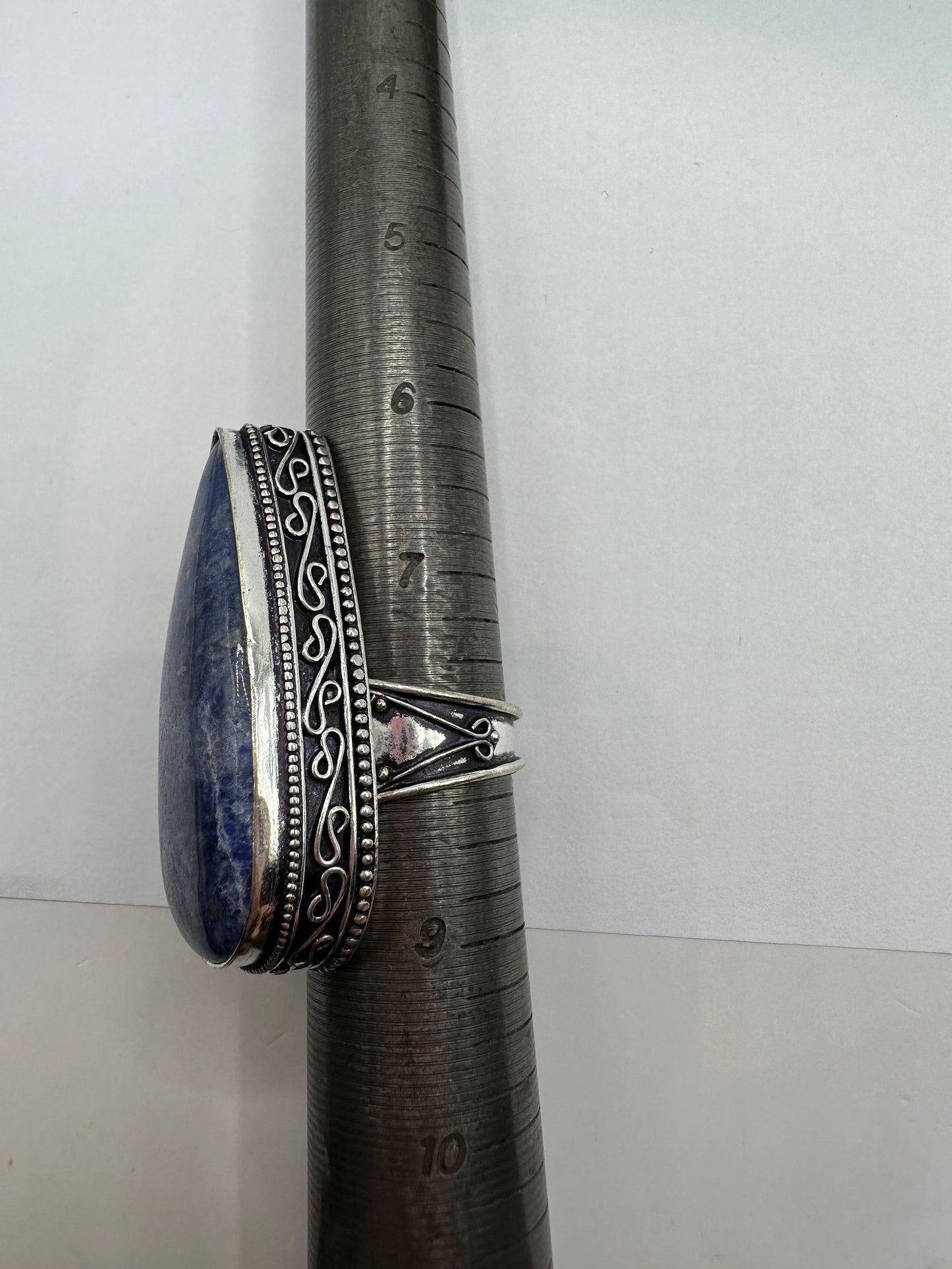 Vintage Blue Genuine Lapis Lazuli Cocktail Ring