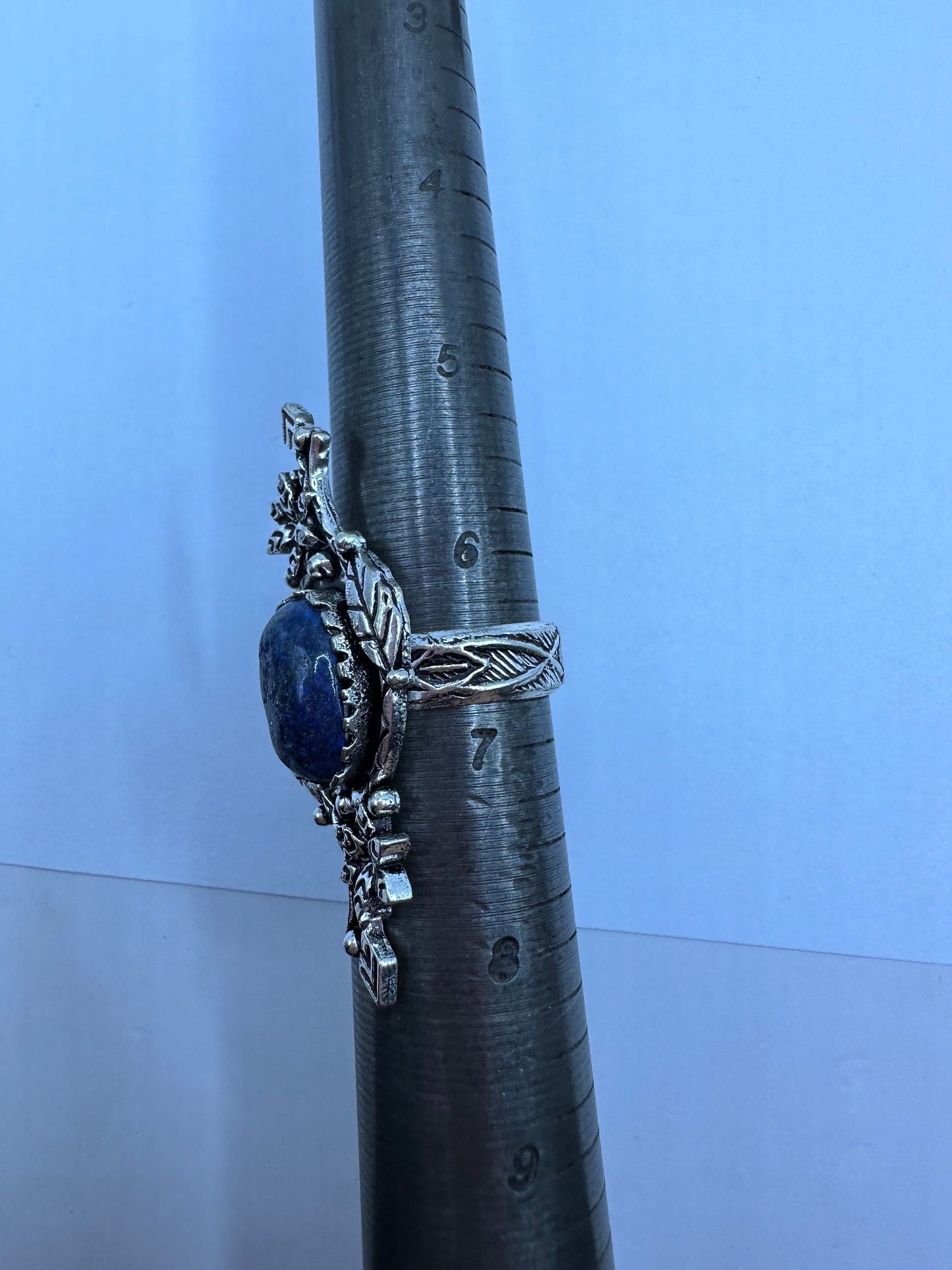 Vintage Blue Genuine Lapis Lazuli Cocktail Ring