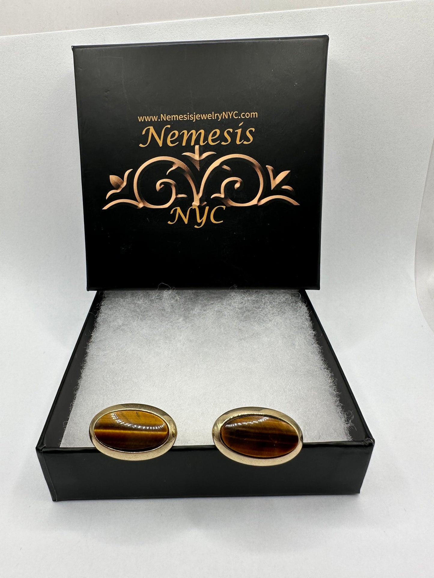 Vintage Golden Tigers Eye Cuff Links