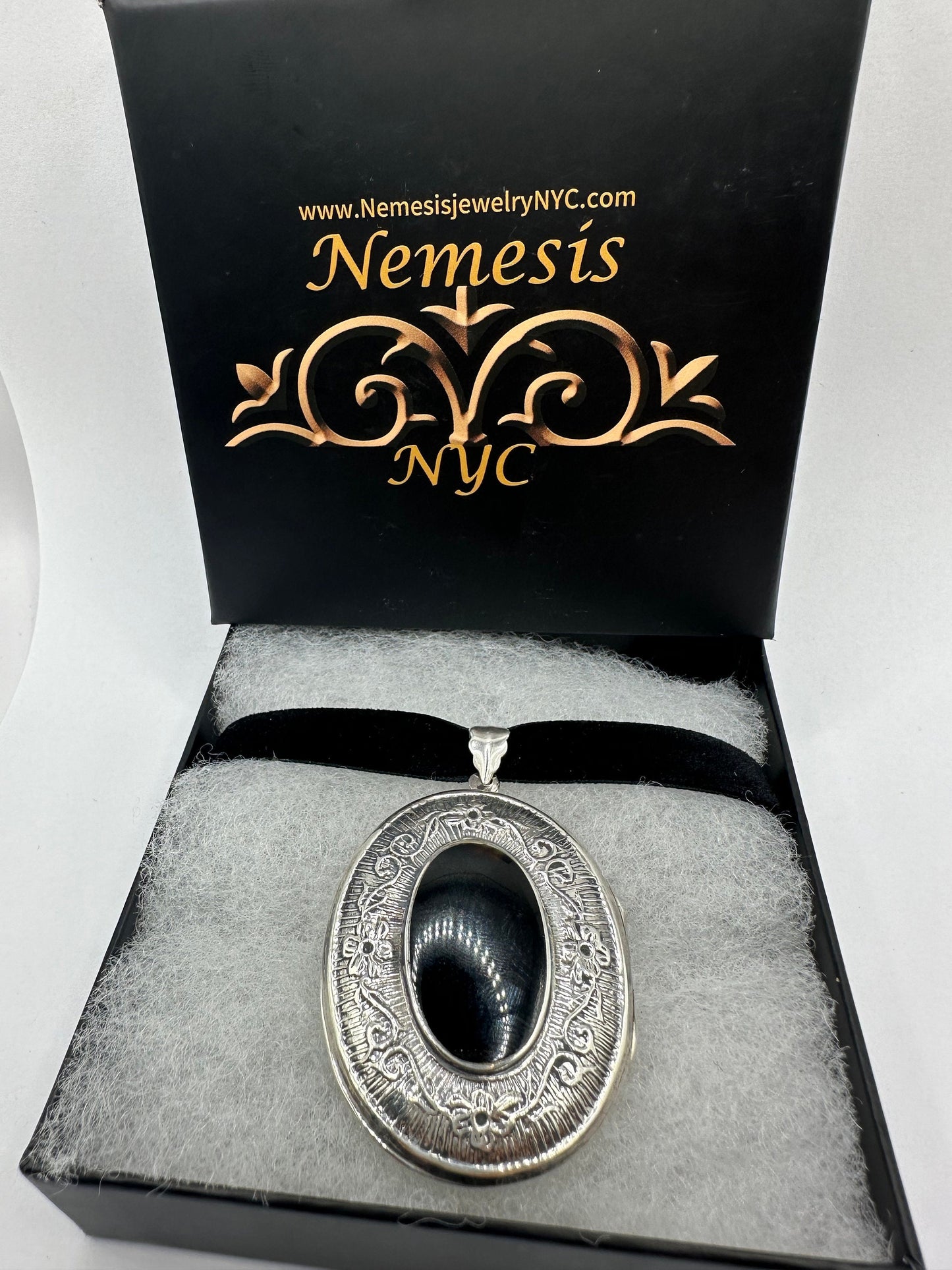 Vintage Deco Locket Choker 925 Sterling Silver Necklace