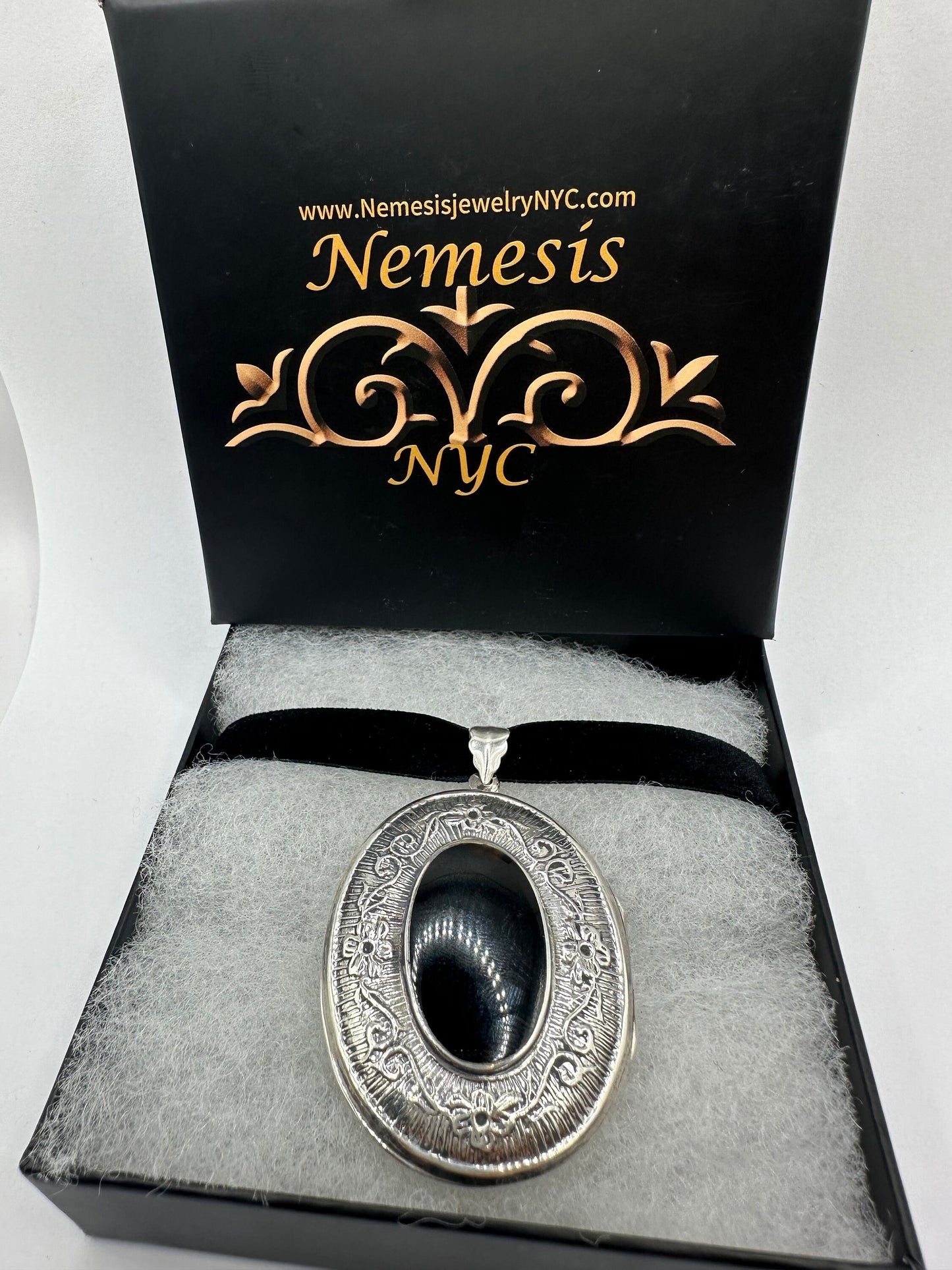 Vintage Deco Locket Choker 925 Sterling Silver Necklace