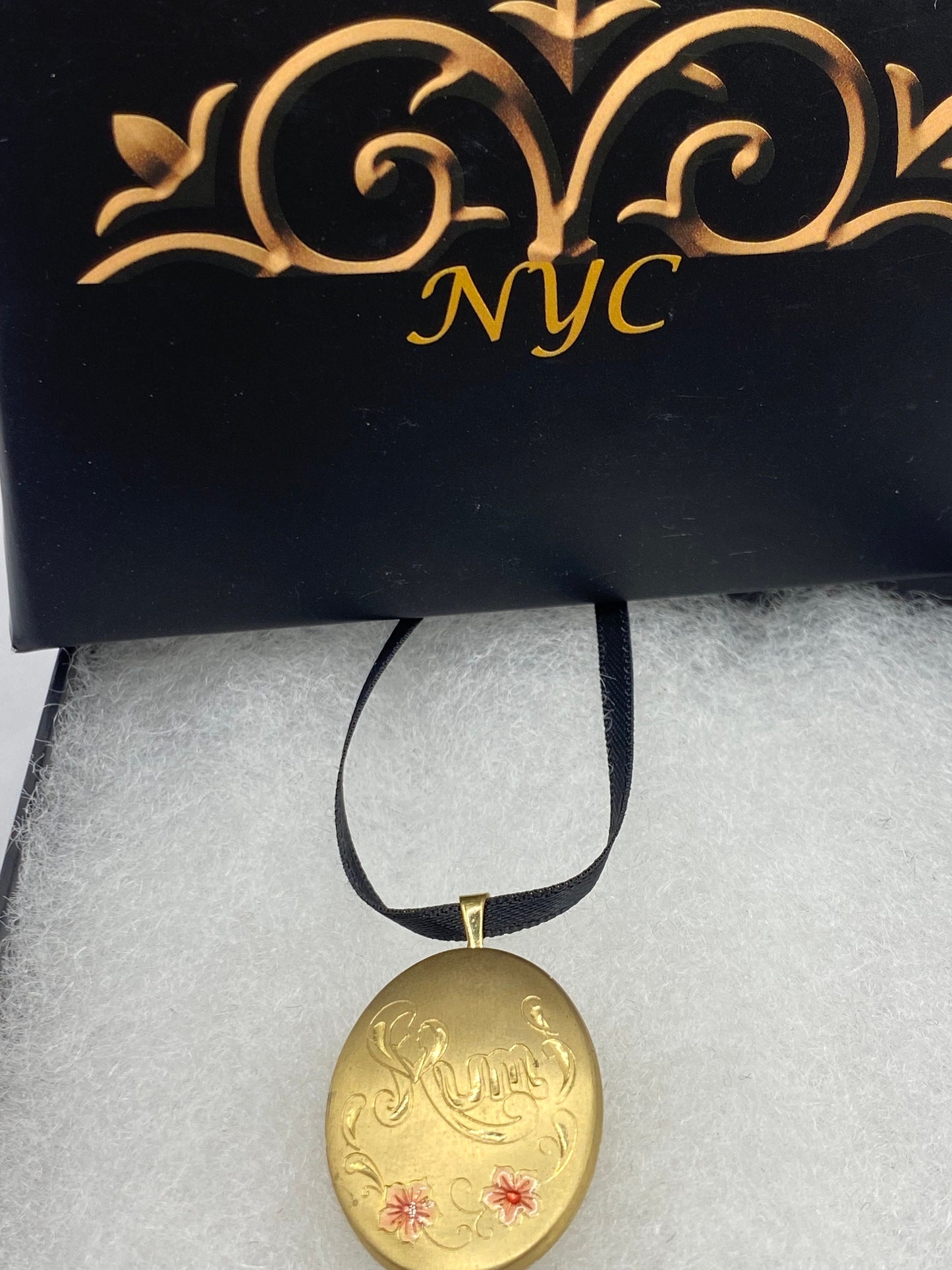 Vintage Heart Locket Choker Gold Filled MOM Necklace