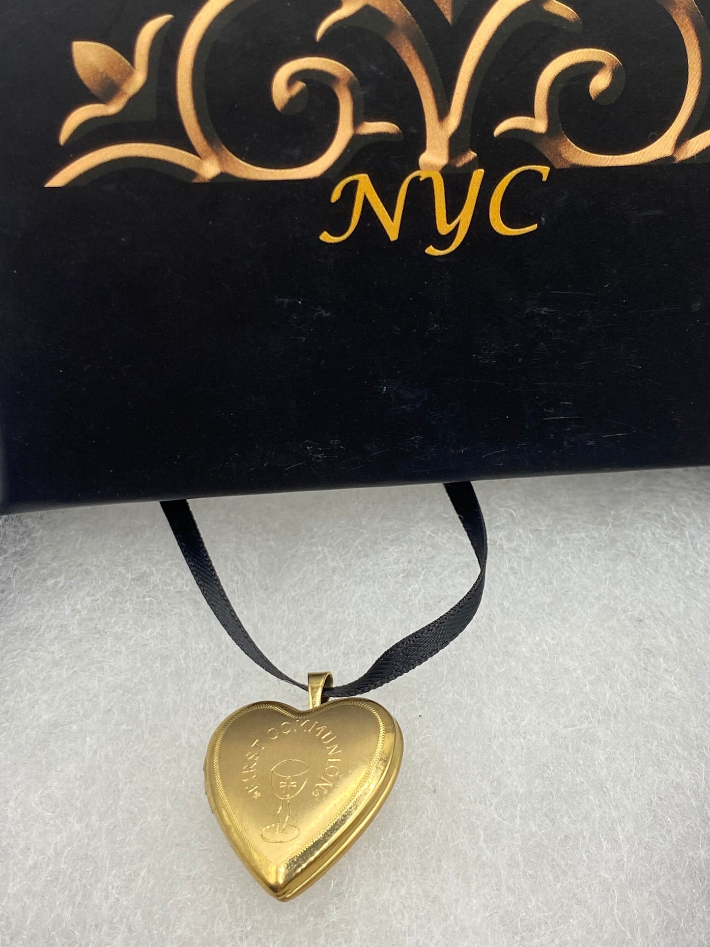 Vintage Heart Locket Choker | 9k Gold Filled, First Communion