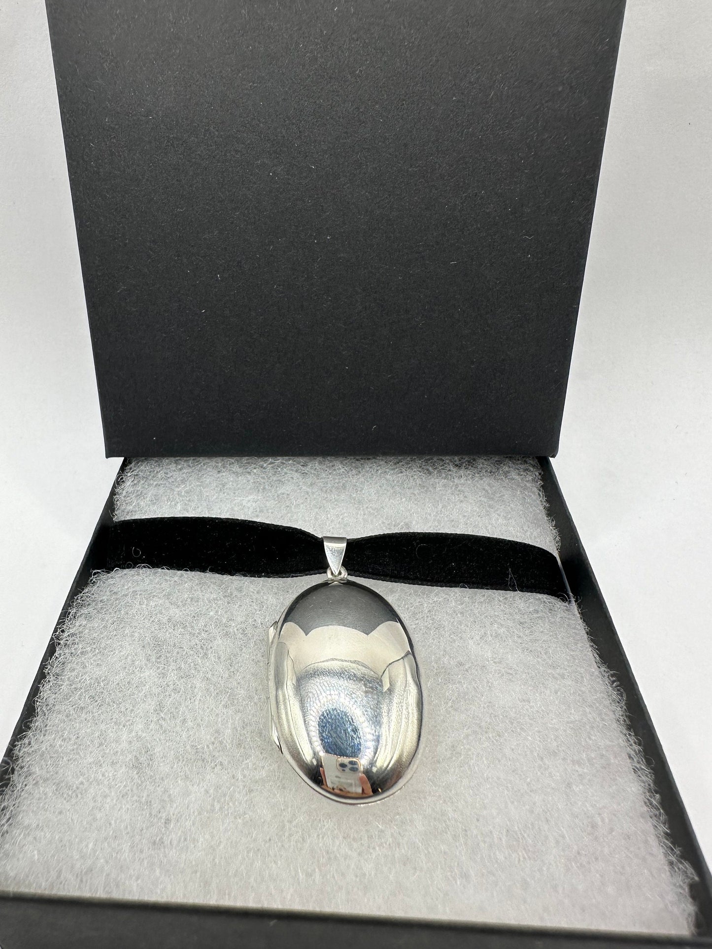 Vintage Deco Locket Choker 925 Sterling Silver Necklace