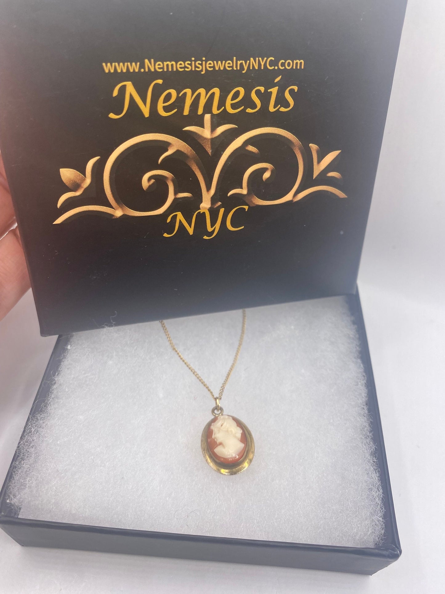 Vintage Shell Cameo Yellow Gold Filled Necklace Choker