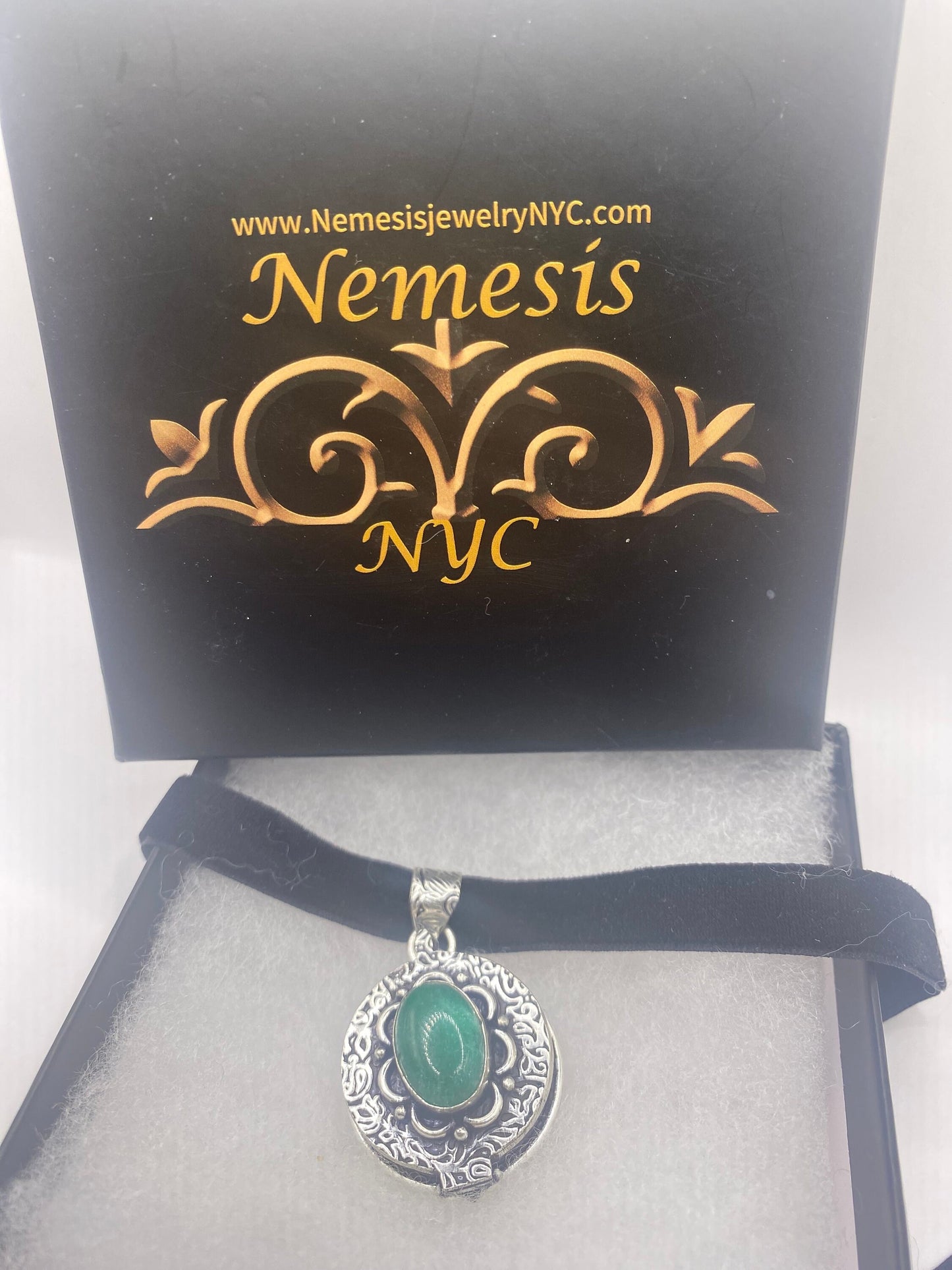 Vintage Deco Poison Box Locket Choker Silver Necklace