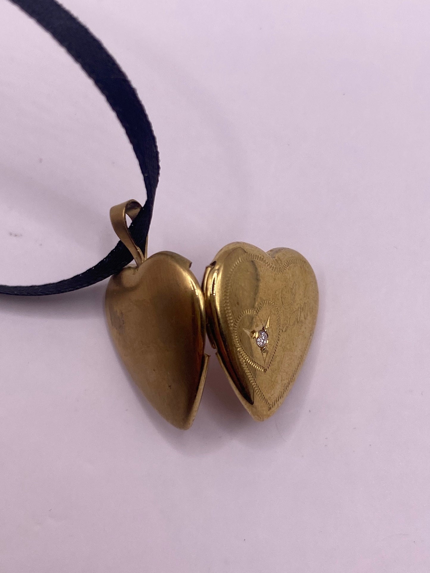 Vintage Heart Locket Choker Gold Filled Necklace