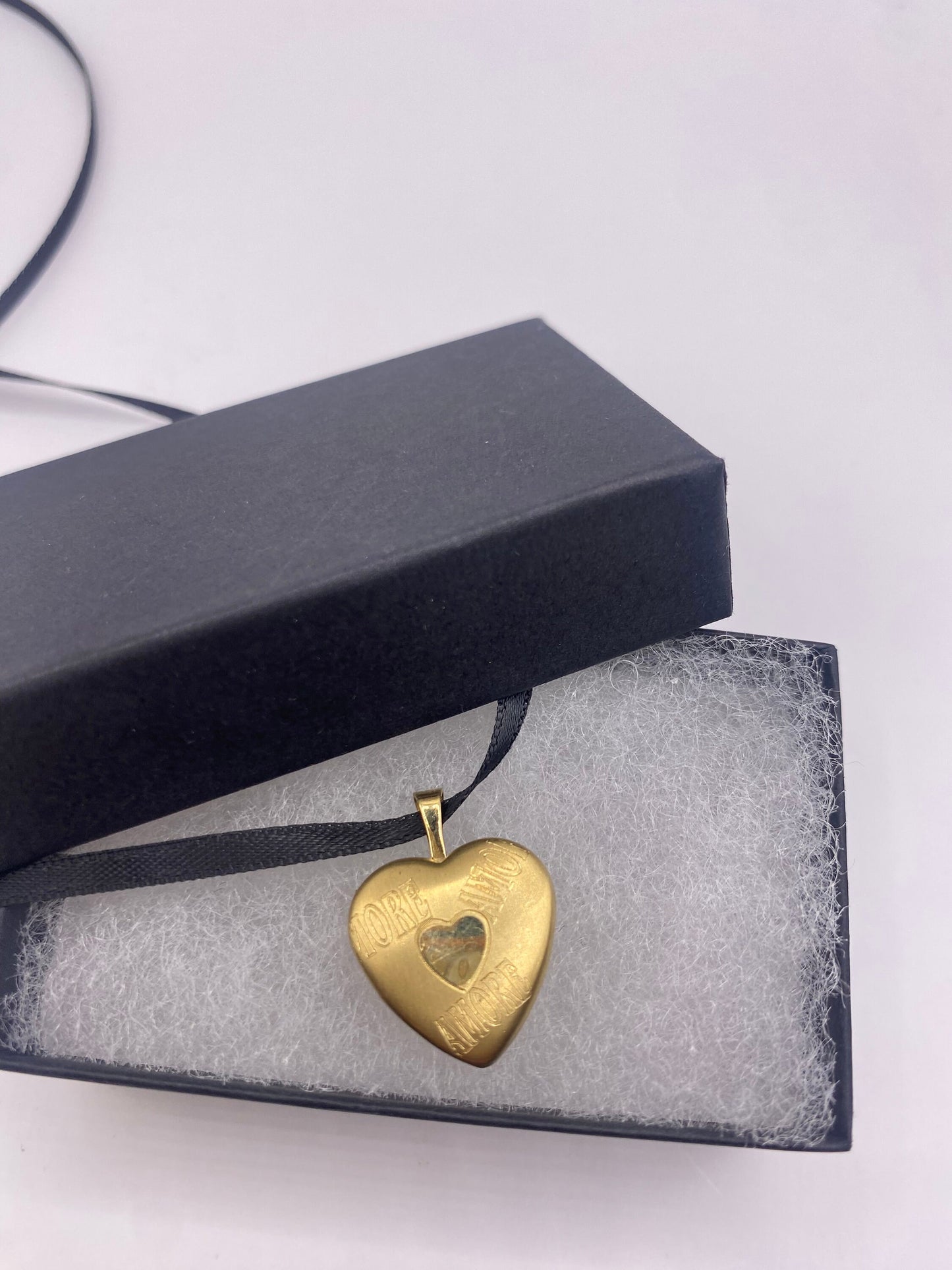 Vintage Heart Locket Choker Gold Filled Necklace