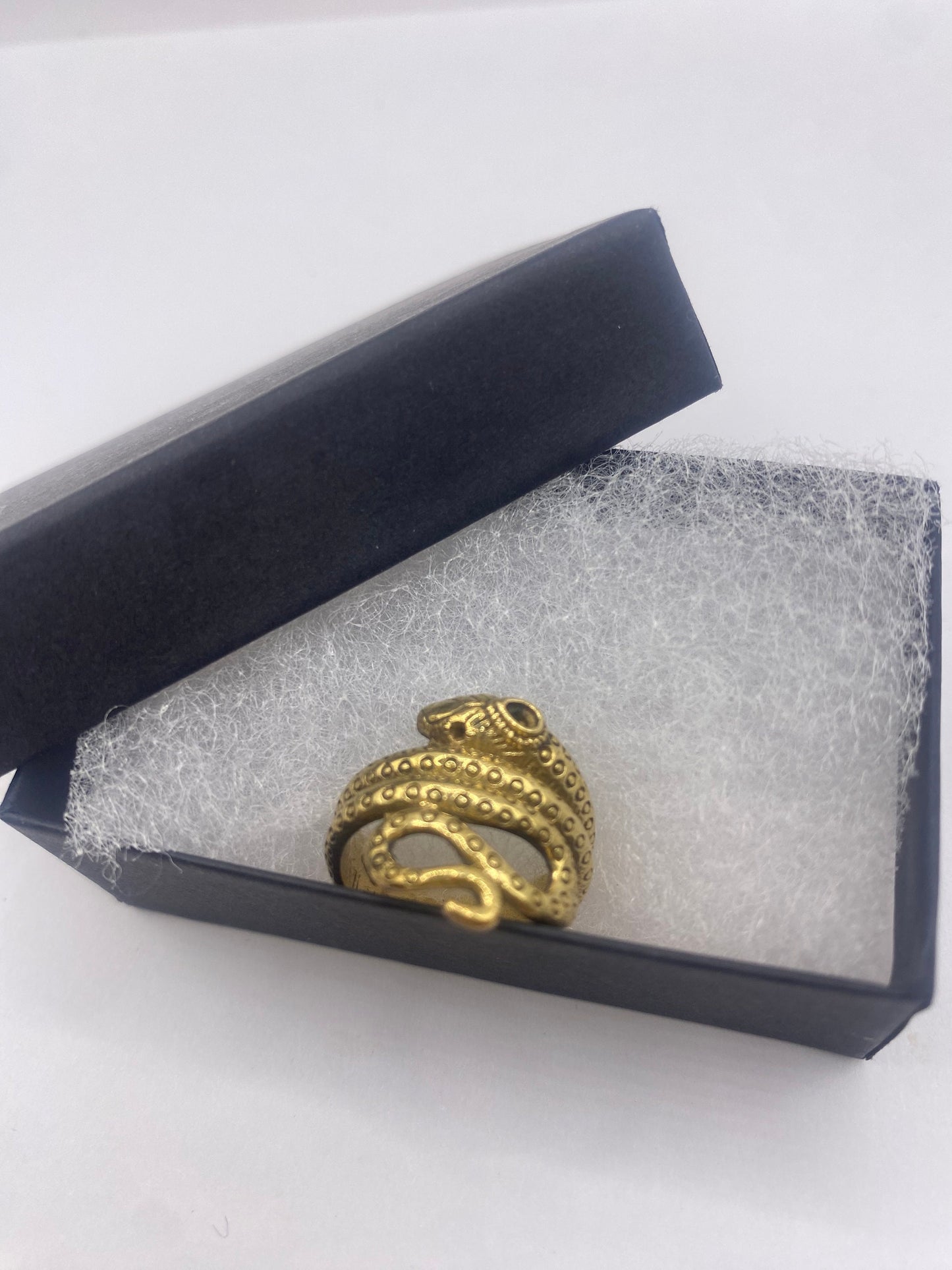 Vintage Gothic Golden Bronze Snake Serpent Ring