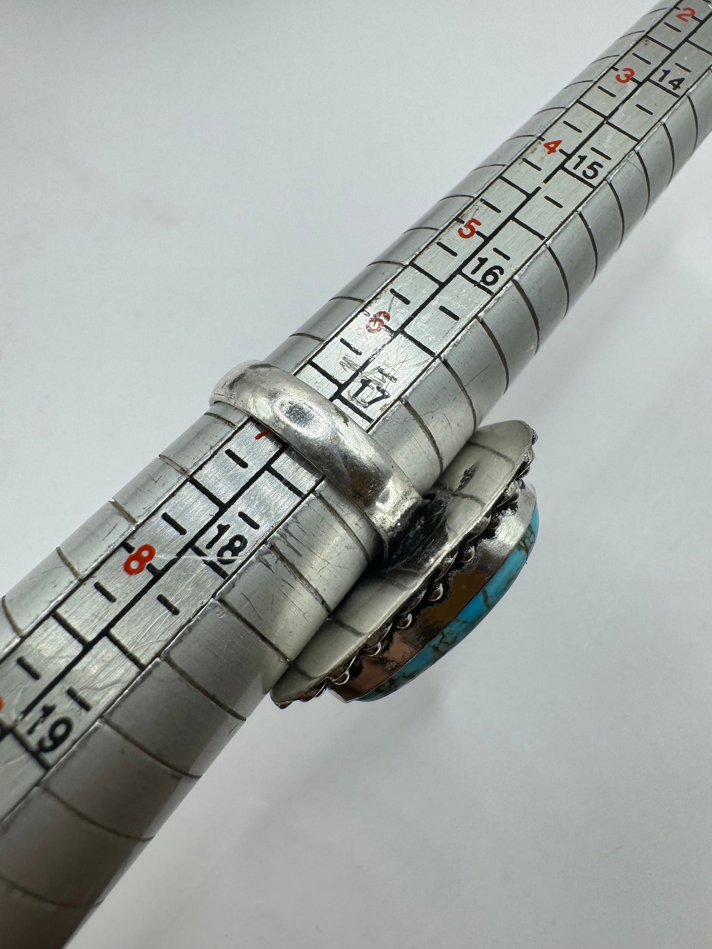 Vintage Blue Genuine Tibetan Turquoise Statement Chunky Heart Cocktail Ring Size 7