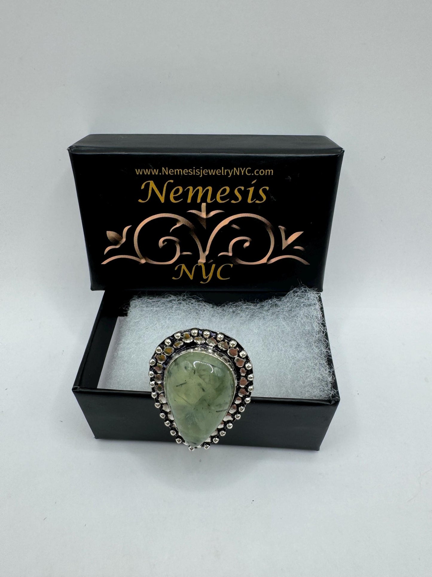 Vintage Green Moss Agate Cocktail Ring
