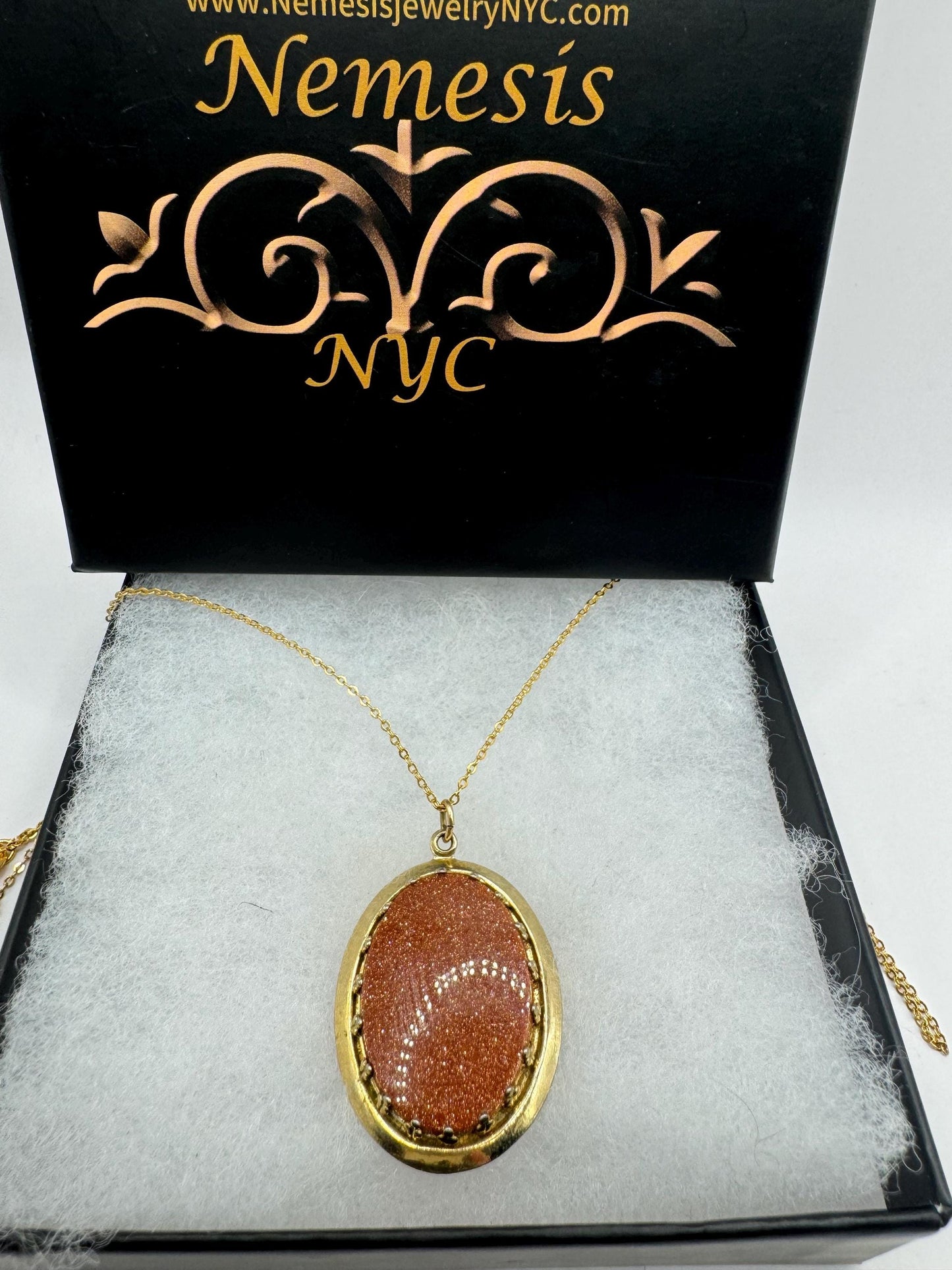 Vintage Goldstone Choker Gold Filled Necklace