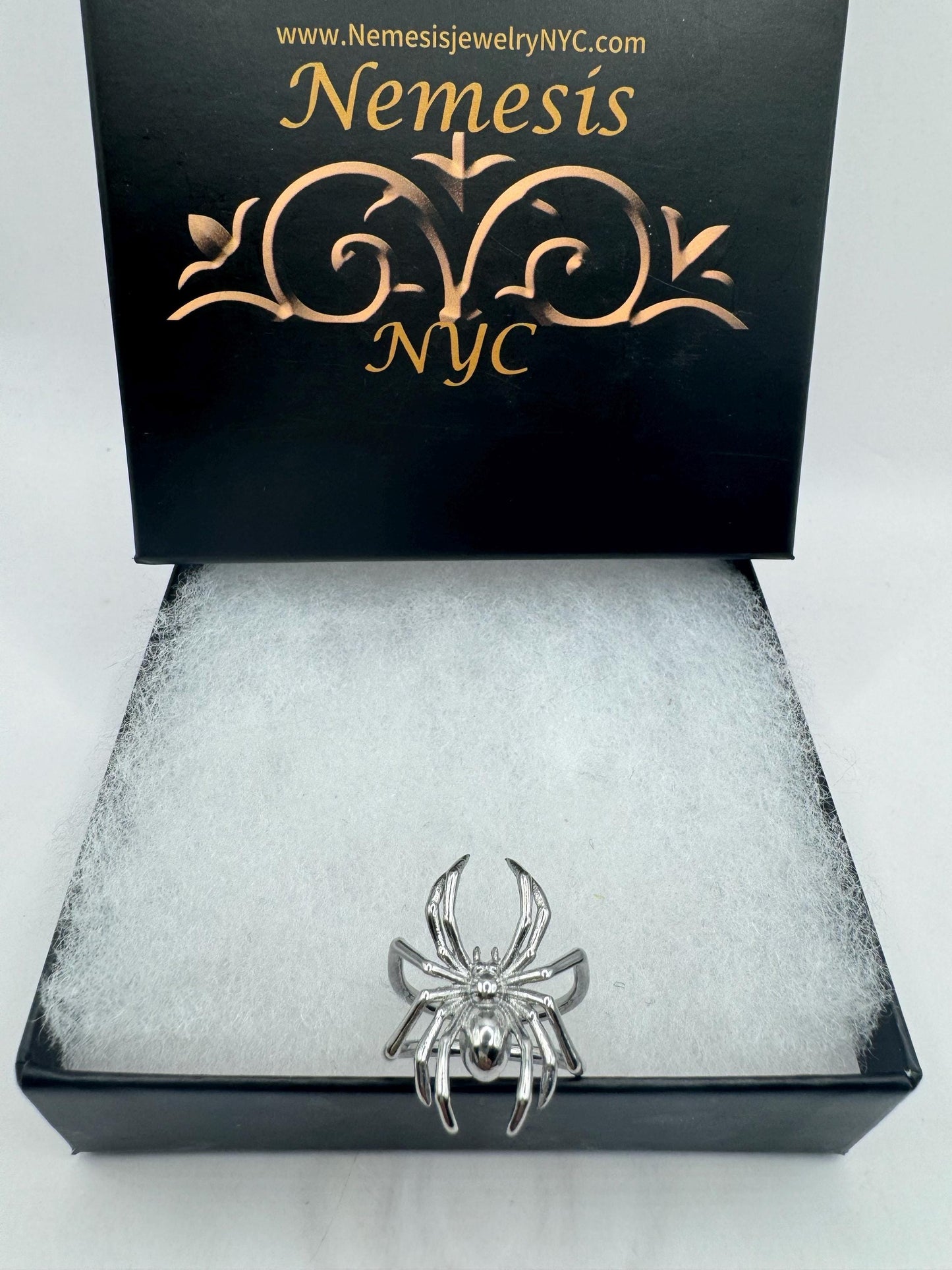 Vintage Gothic Spider Ring Silver stainless steel