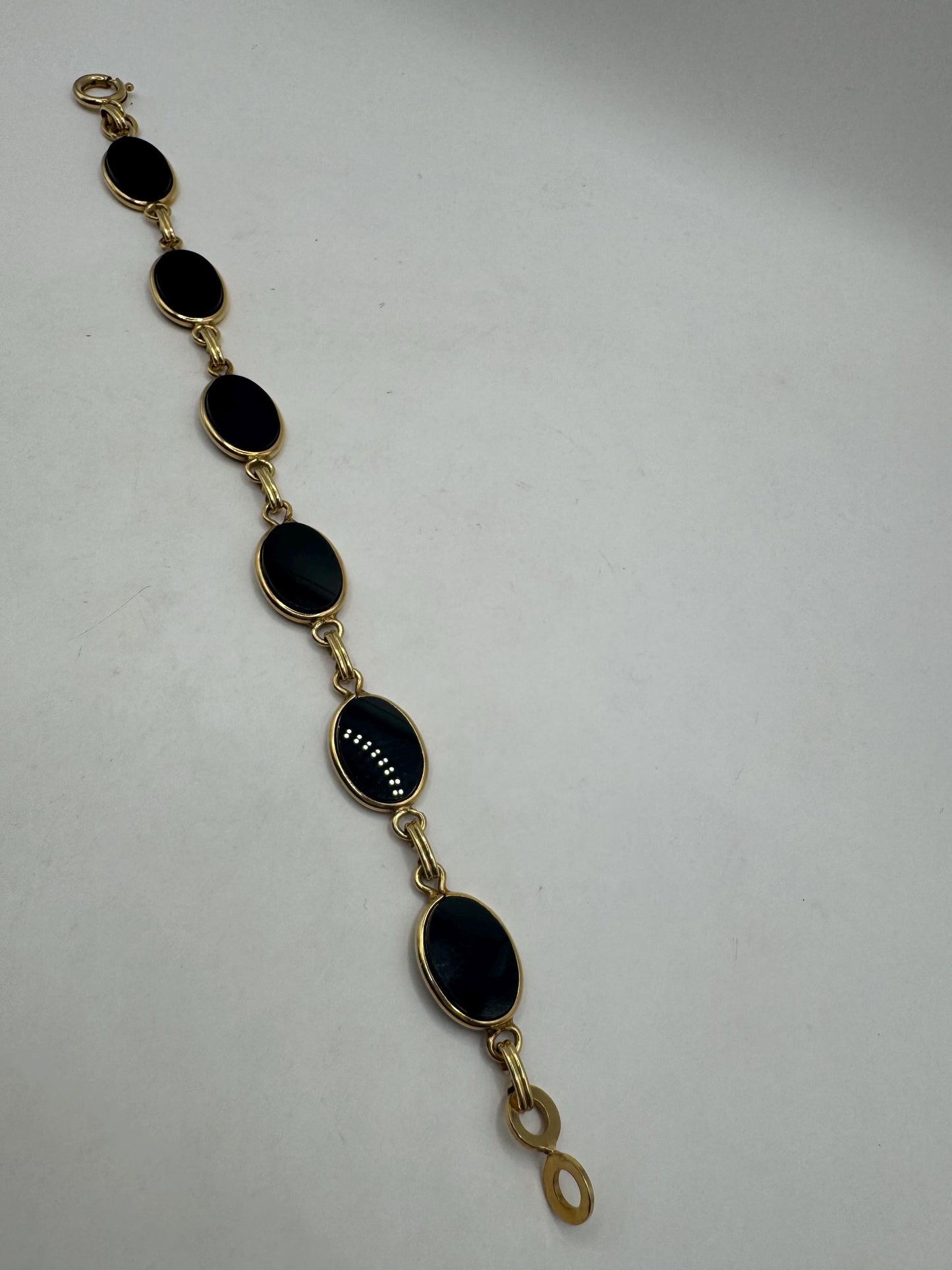 Vintage black Onyx Bracelet Gold filled