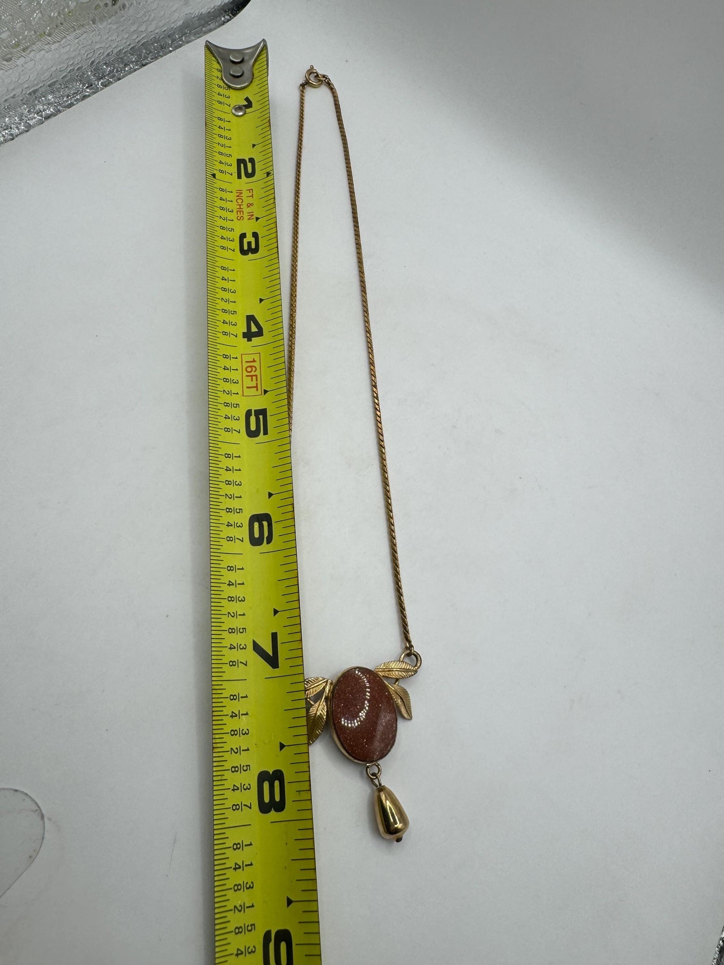 Vintage Goldstone Choker Gold Filled Necklace