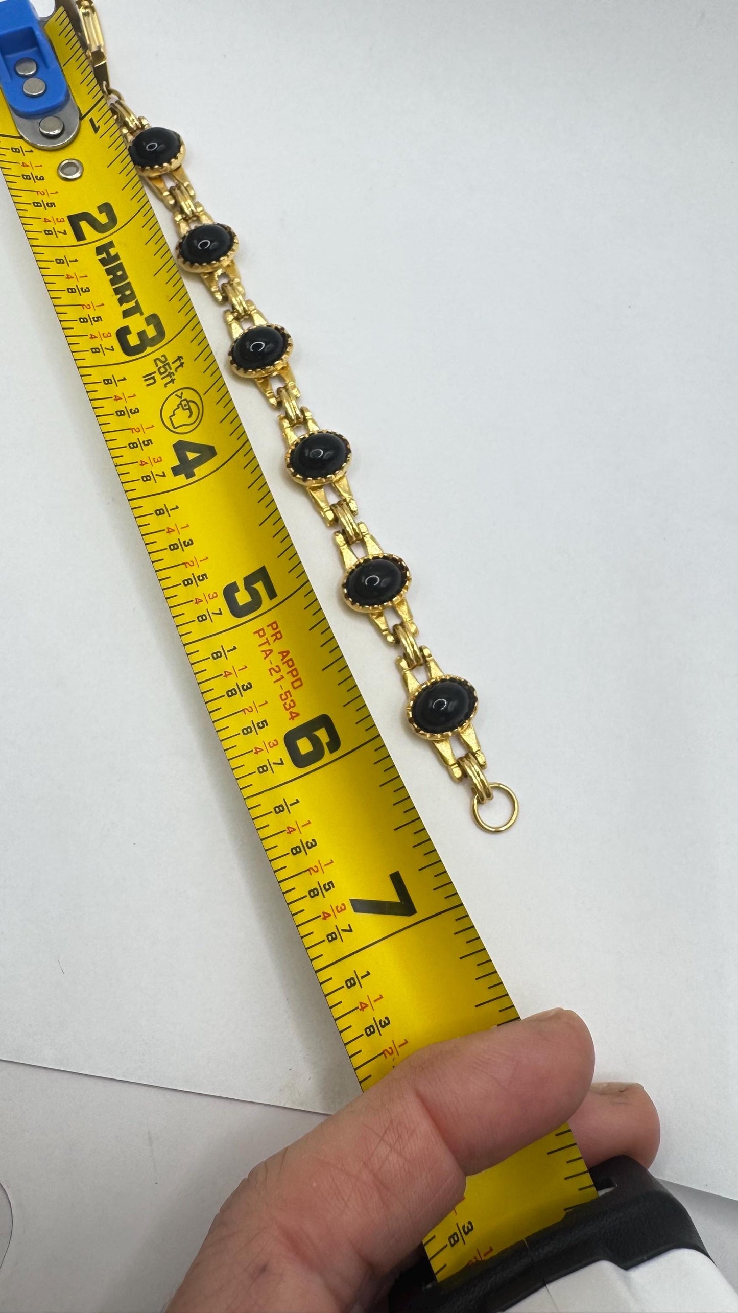 Vintage black Onyx Bracelet Gold filled