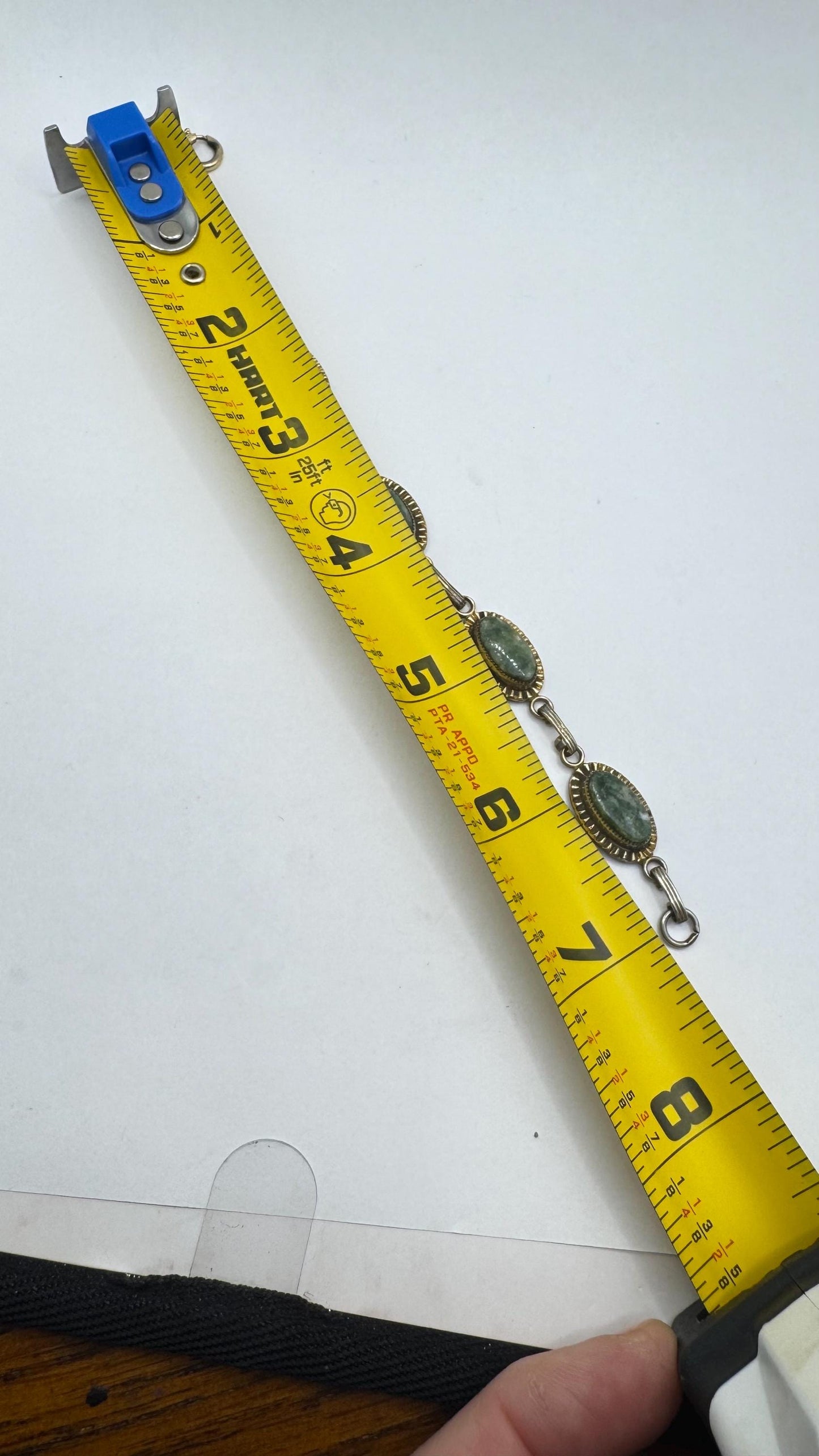 Vintage Green Jade Bracelet Gold filled