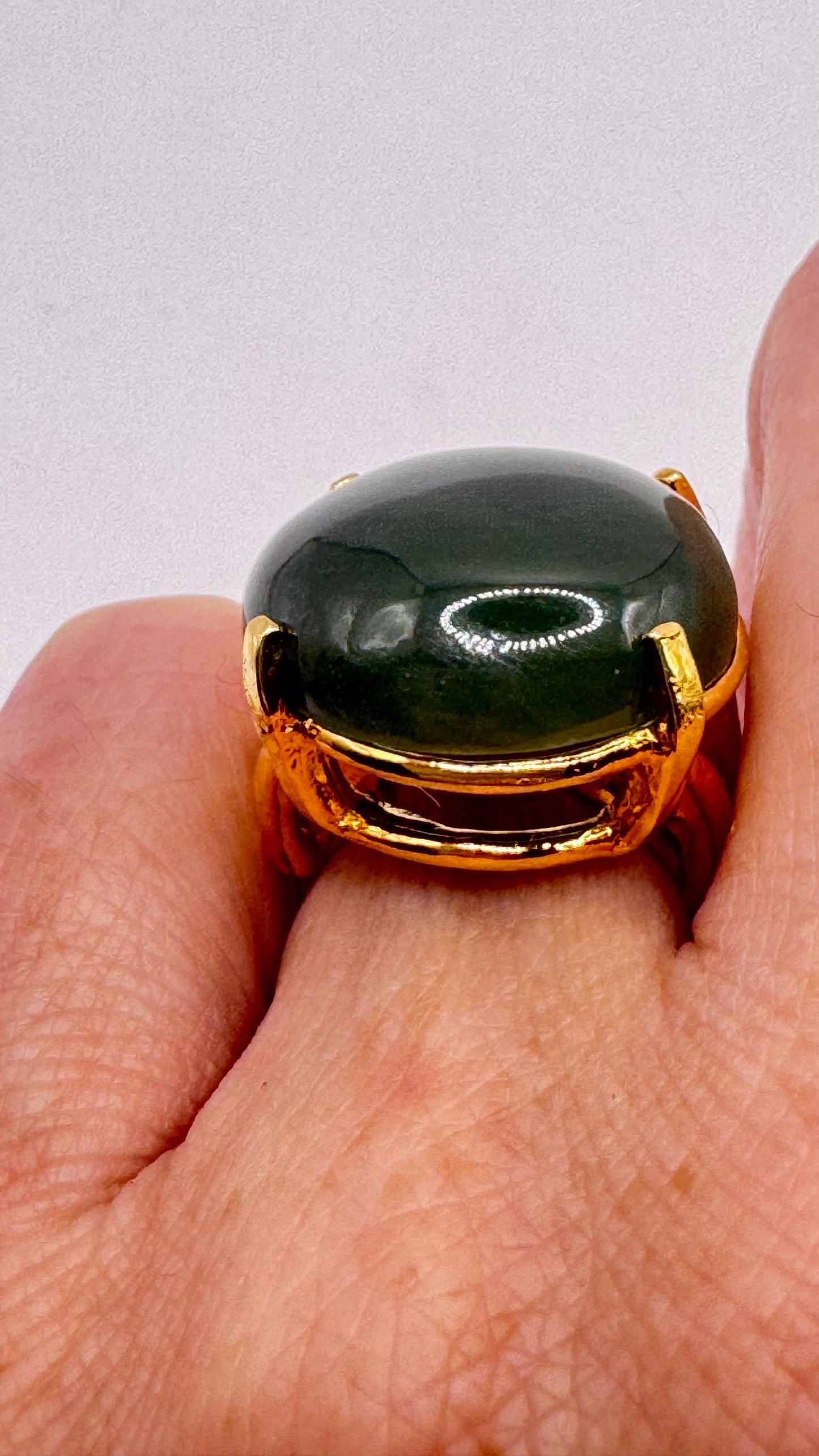 Vintage black Onyx Ring Gold Filled adjustable size