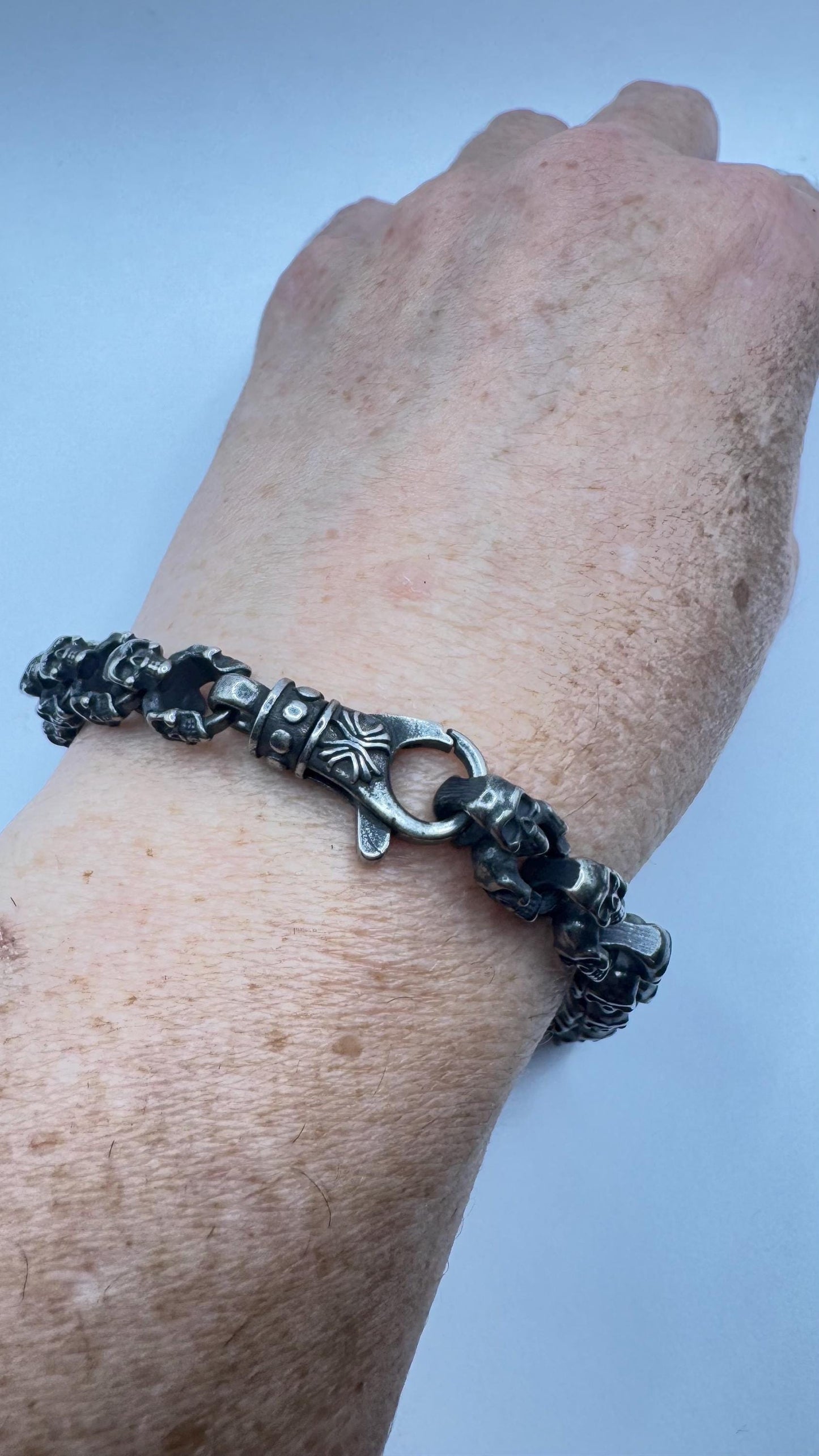 Vintage Style Unisex Men Stainless Steel Skull Bracelet