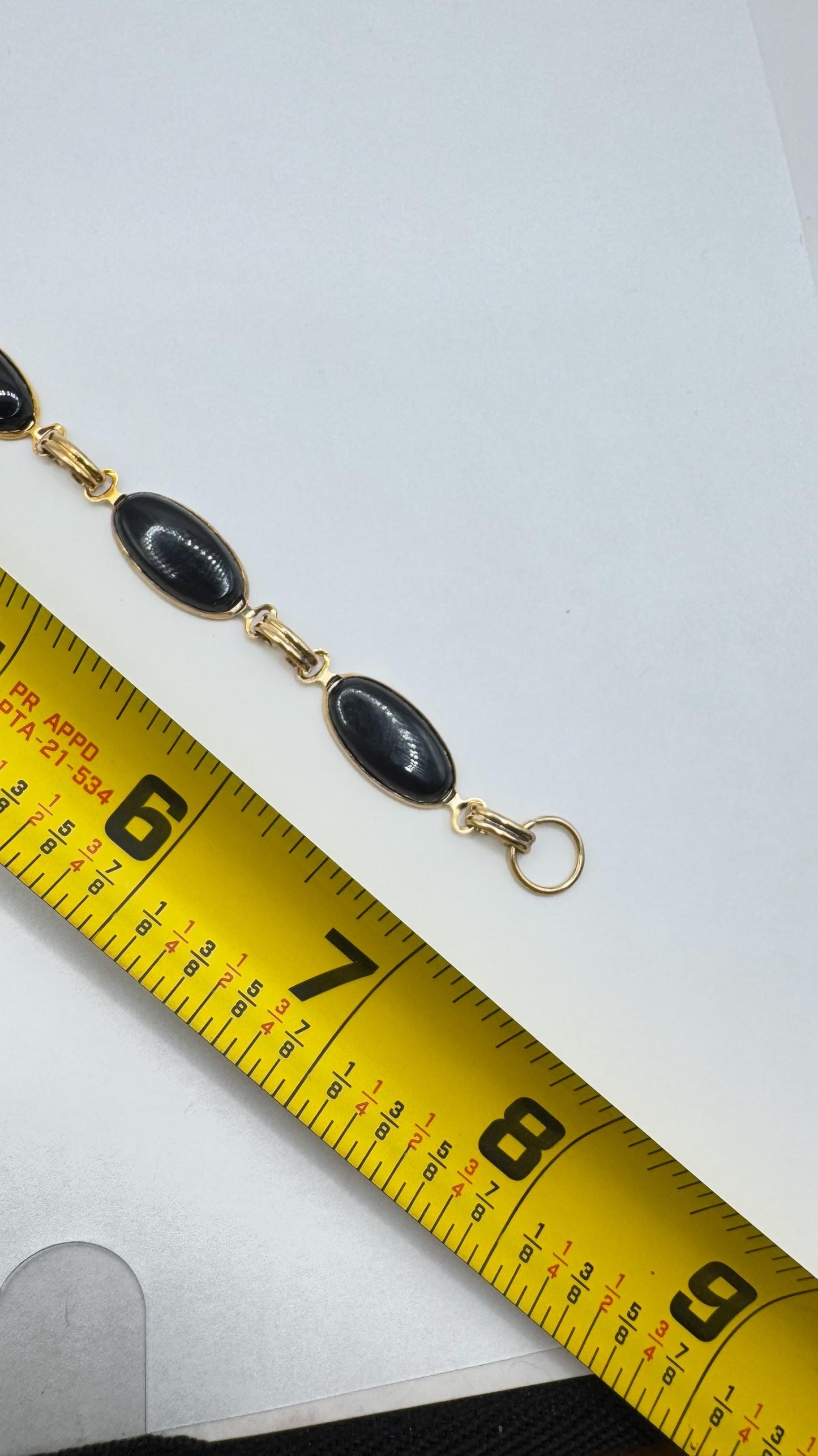 Vintage black Onyx Bracelet Gold filled
