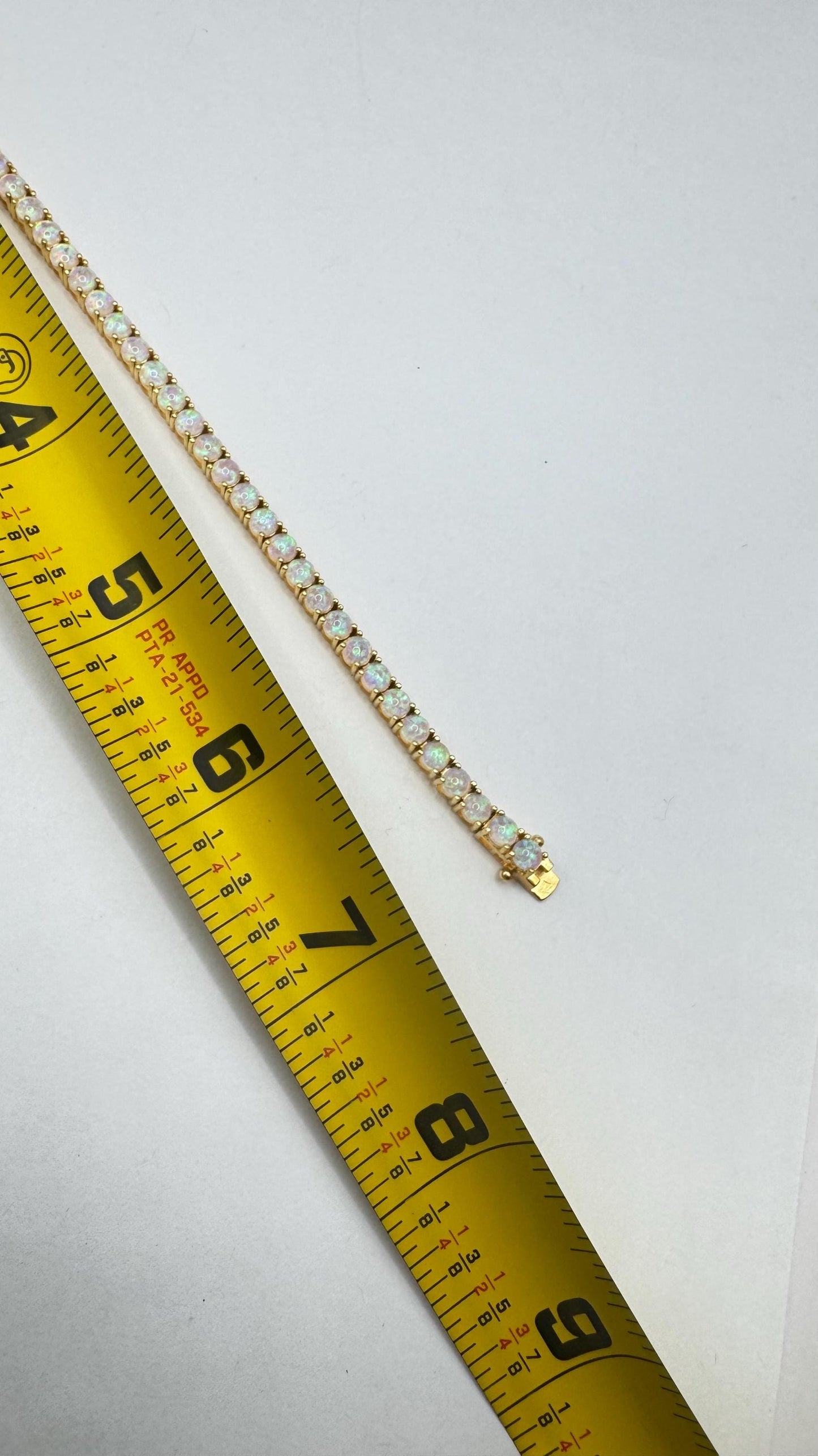 Vintage White Fire Opal Bracelet 925 Sterling Silver