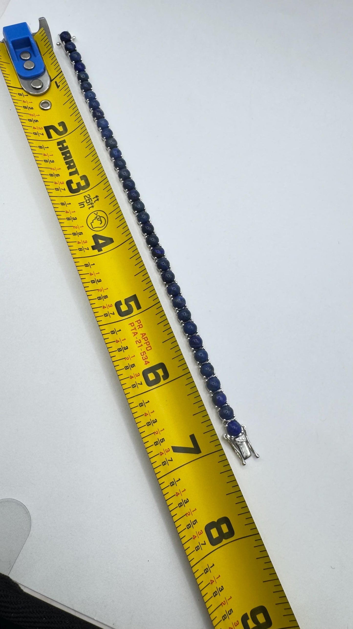 Vintage Blue Lapis Tennis Bracelet 925 sterling silver