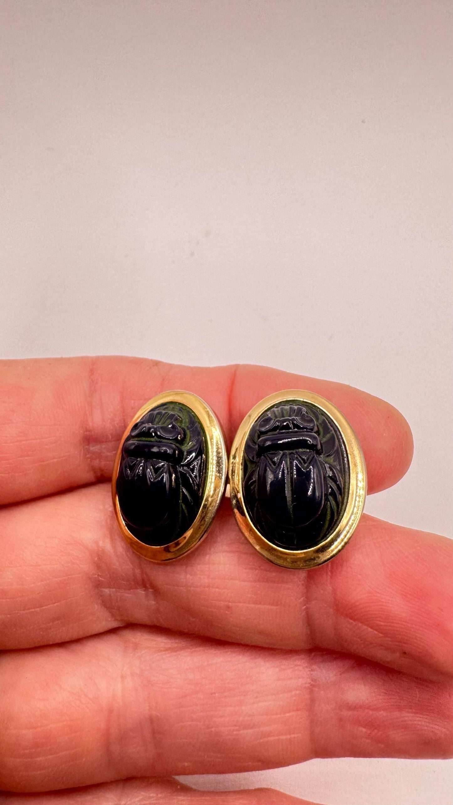 Vintage Green Onyx Cuff Links