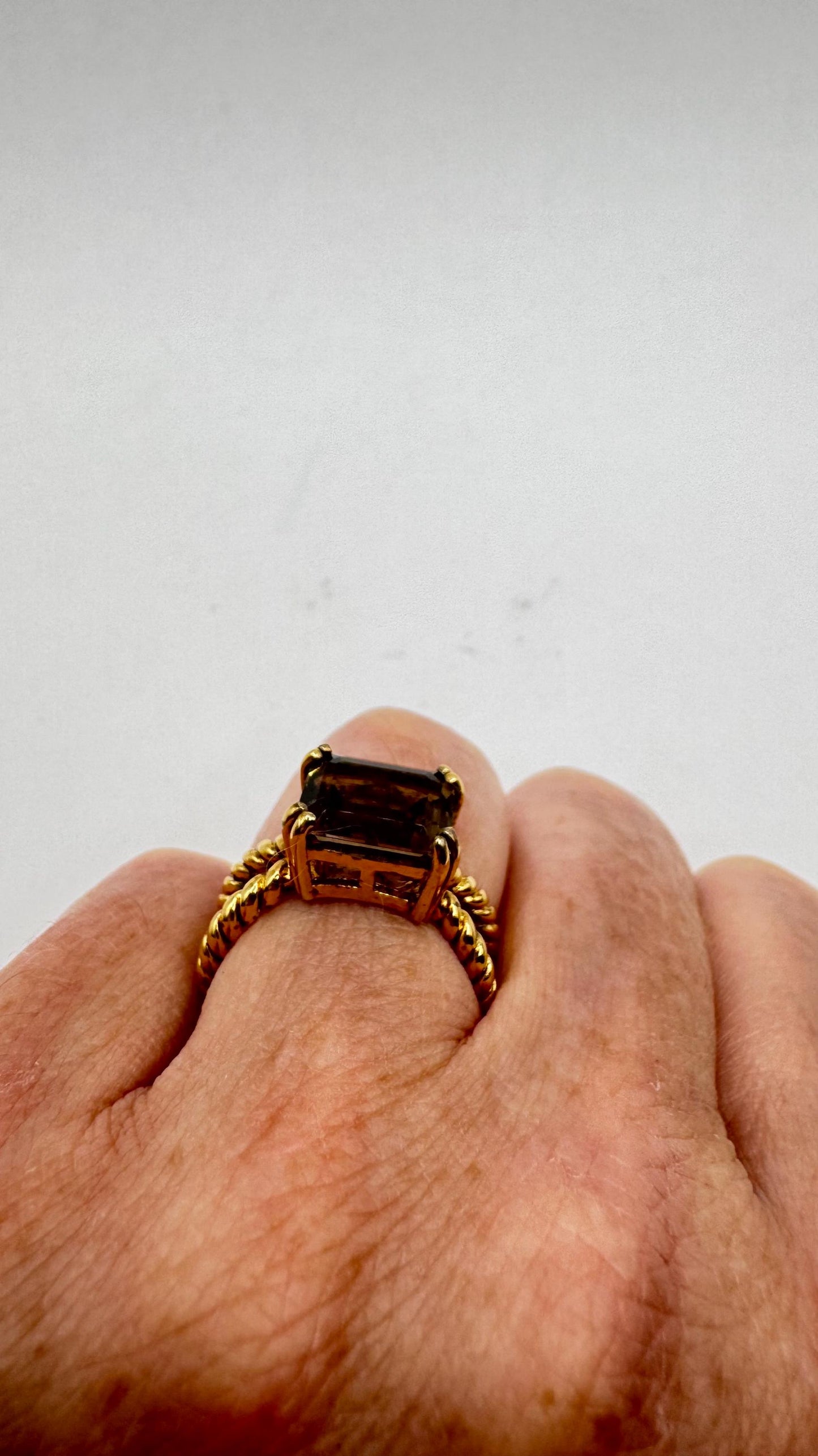 Vintage Smoky Topaz Cocktail Ring | 925 Sterling Silver Ring