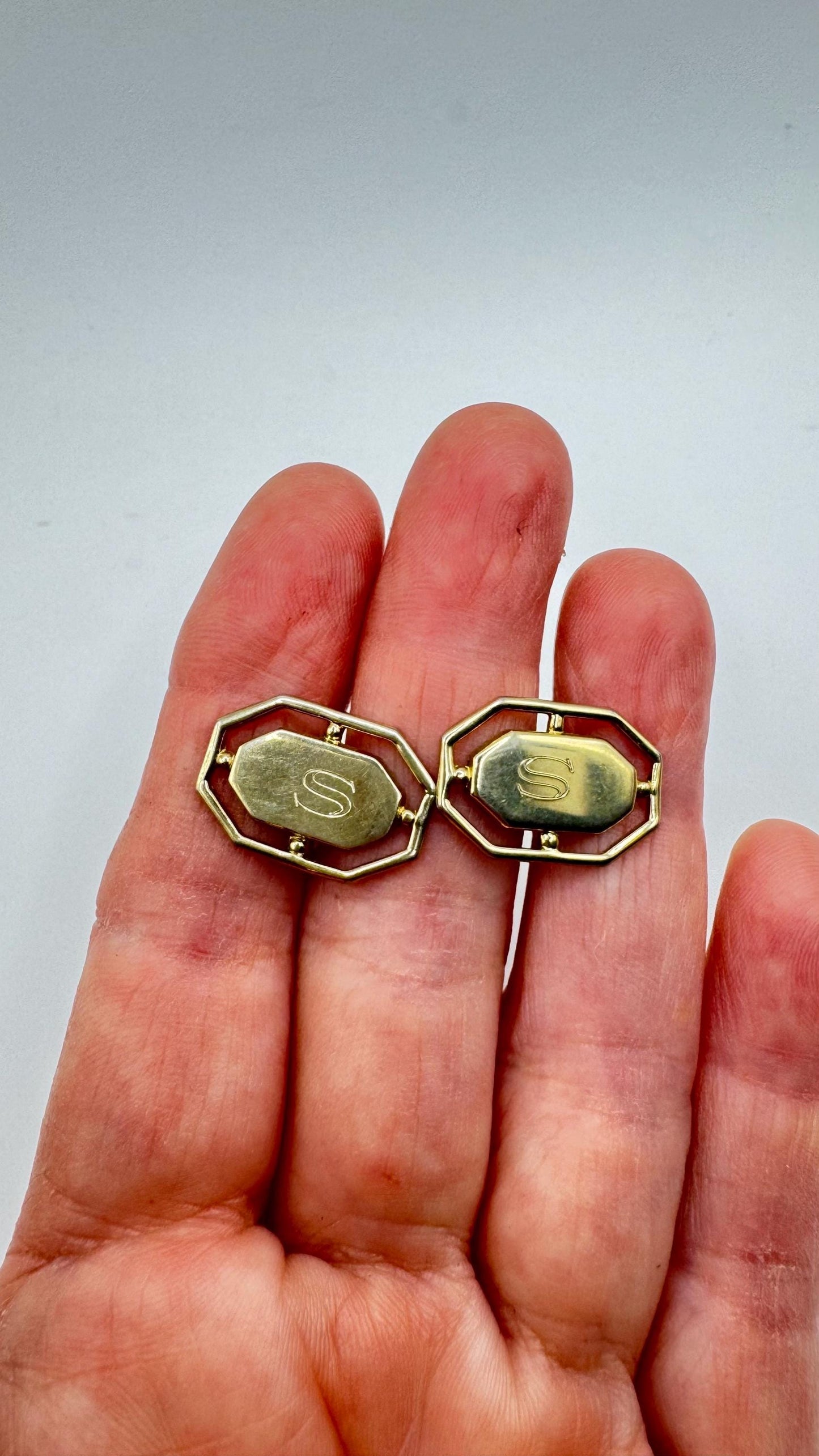 Vintage Golden S Cuff Links
