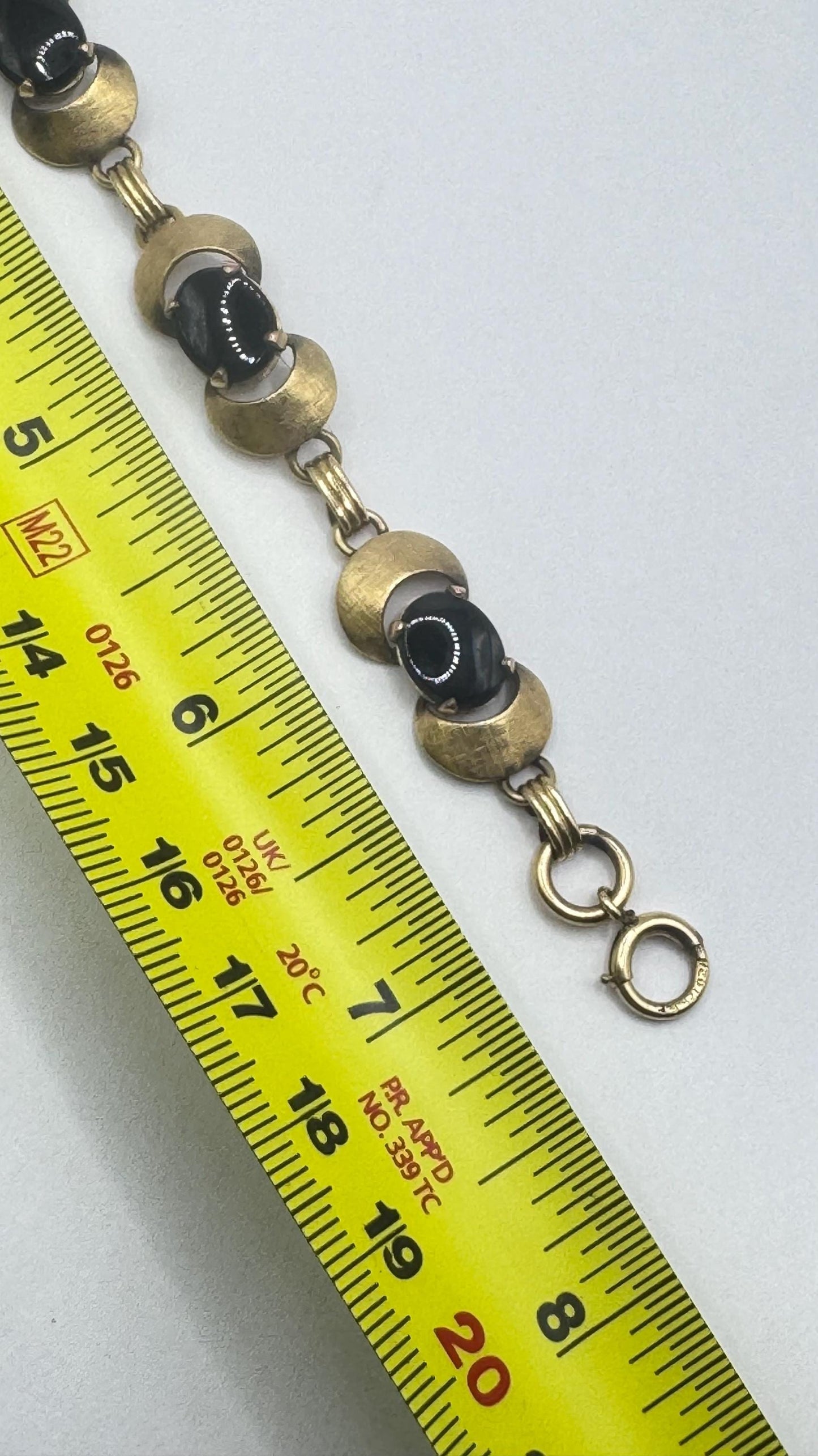 Vintage black Onyx Bracelet Gold filled