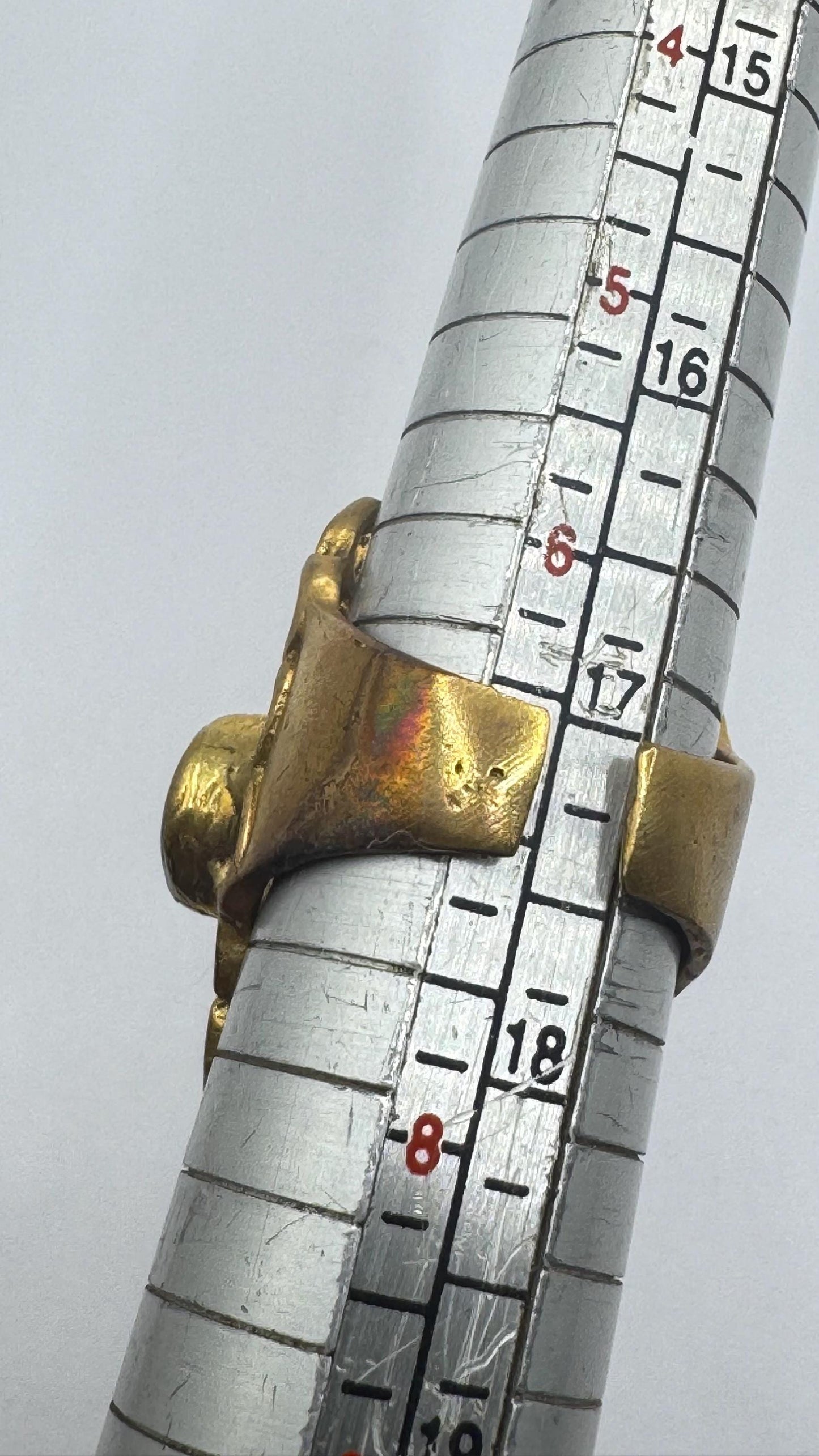 Vintage Boho Pink Raw Ruby Gold Cocktail Ring adjustable