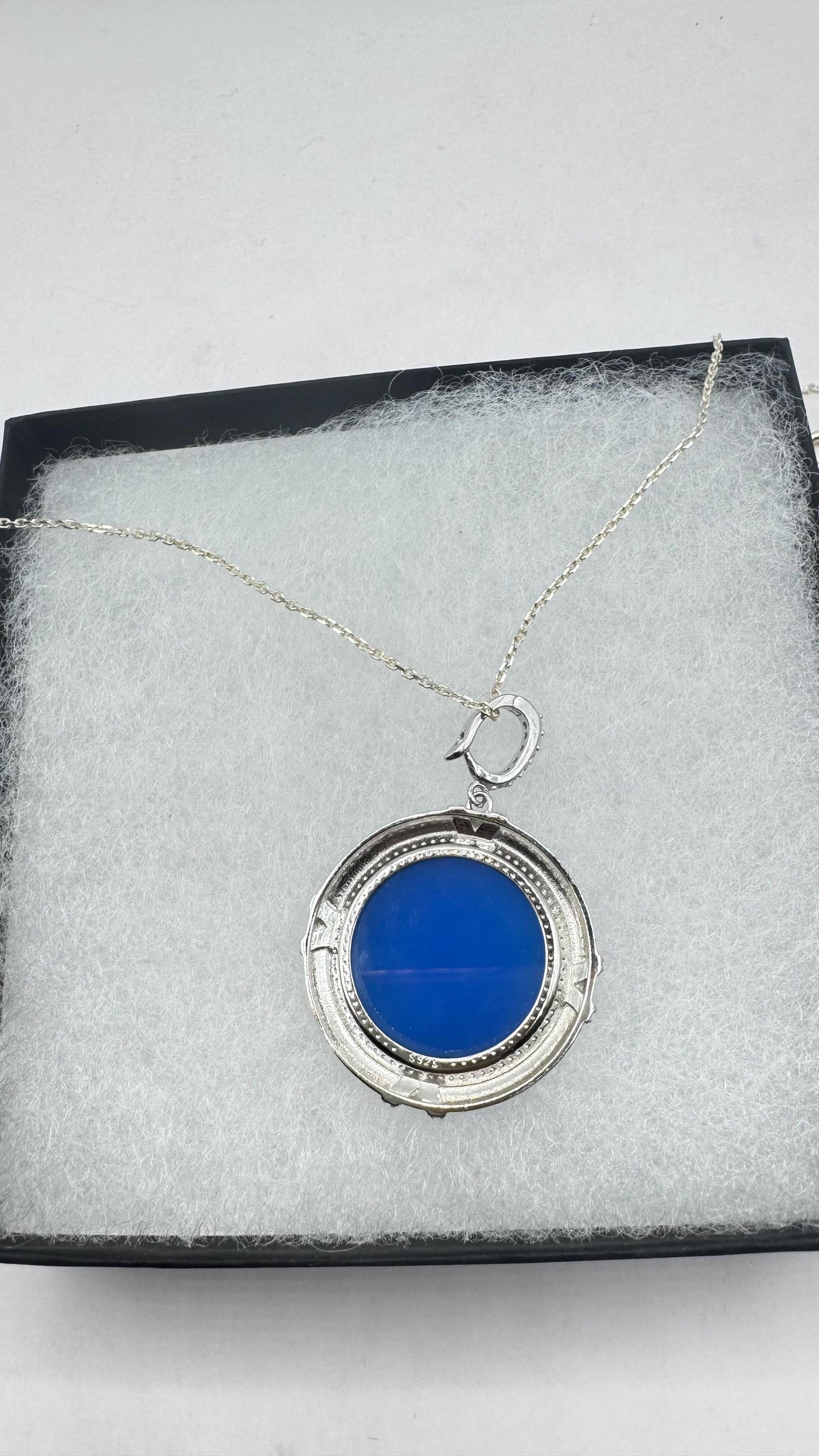 Vintage Lily of the Valley Green Onyx Cameo Choker 925 Sterling Silver Necklace