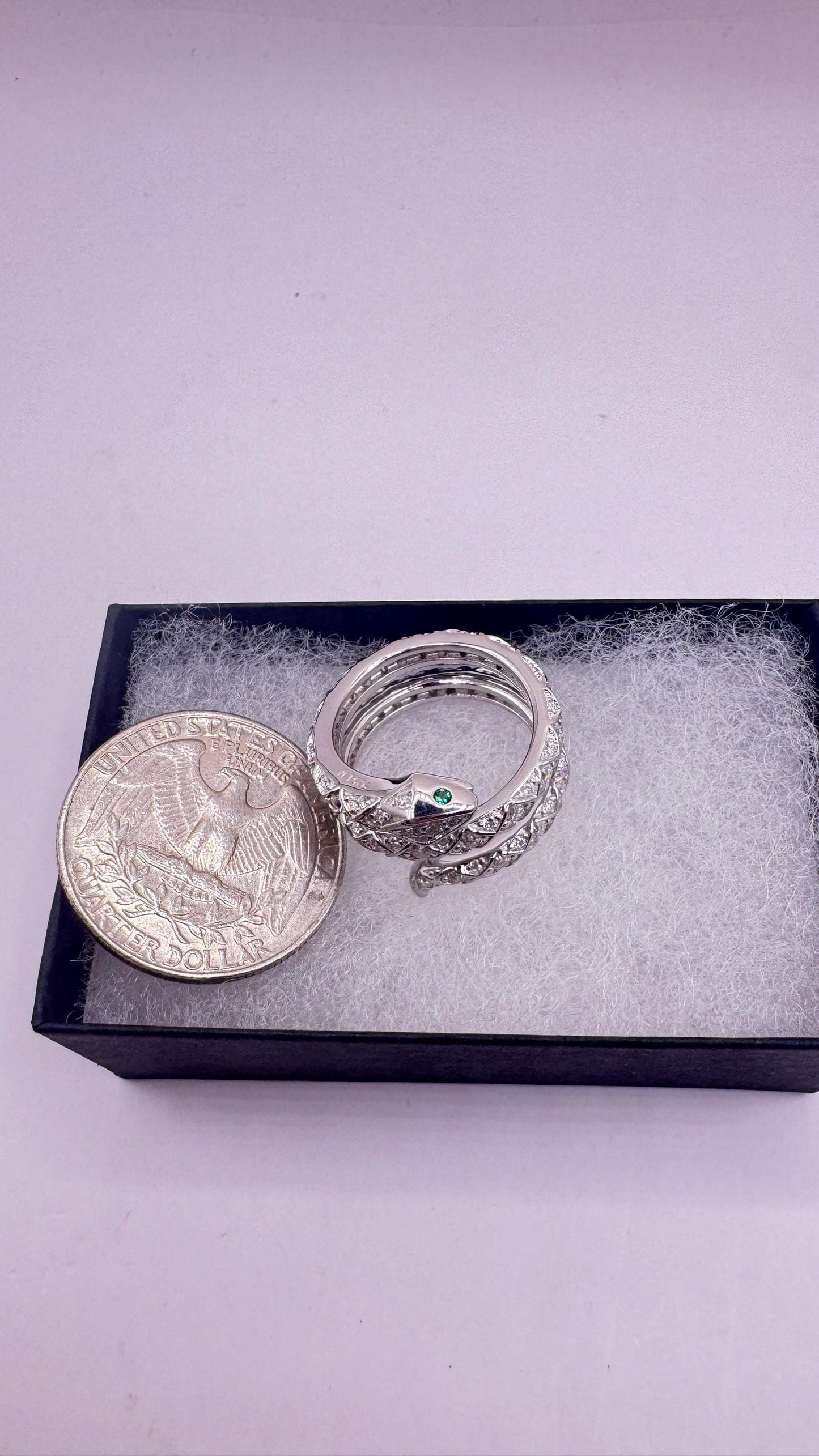 Vintage Snake Ring Sterling Silver Adjustable