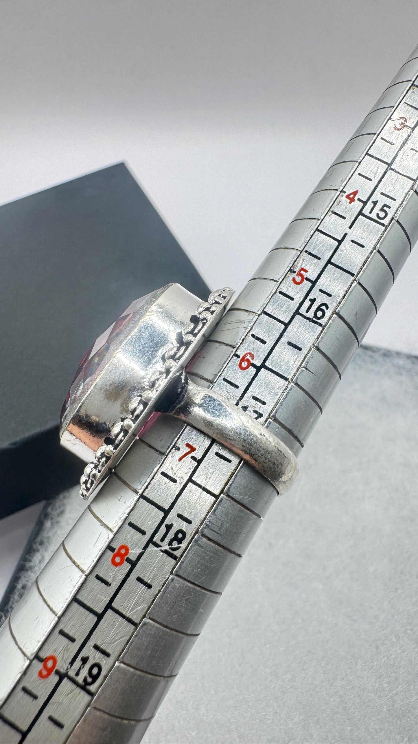Vintage Boho Ruby Glass Cocktail Ring