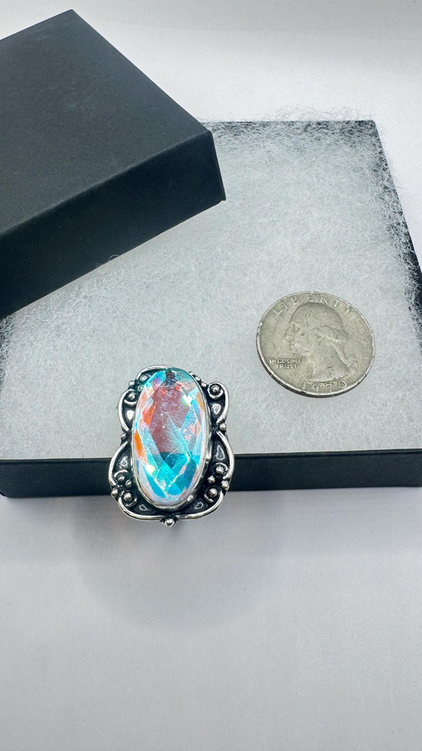 Vintage Opal Glass Ring