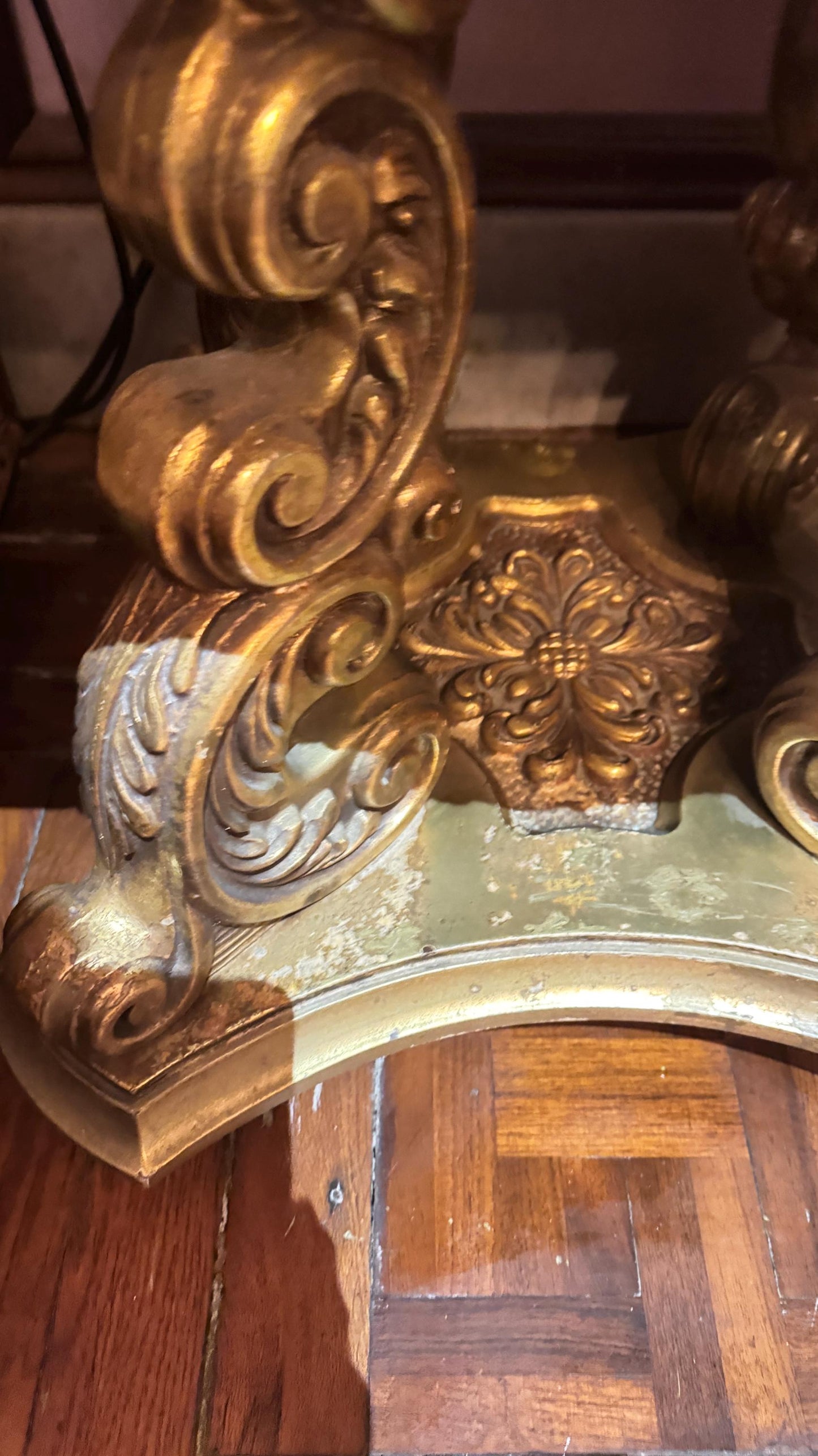 vintage gold end table rococo style LOCAL pick up only NYC