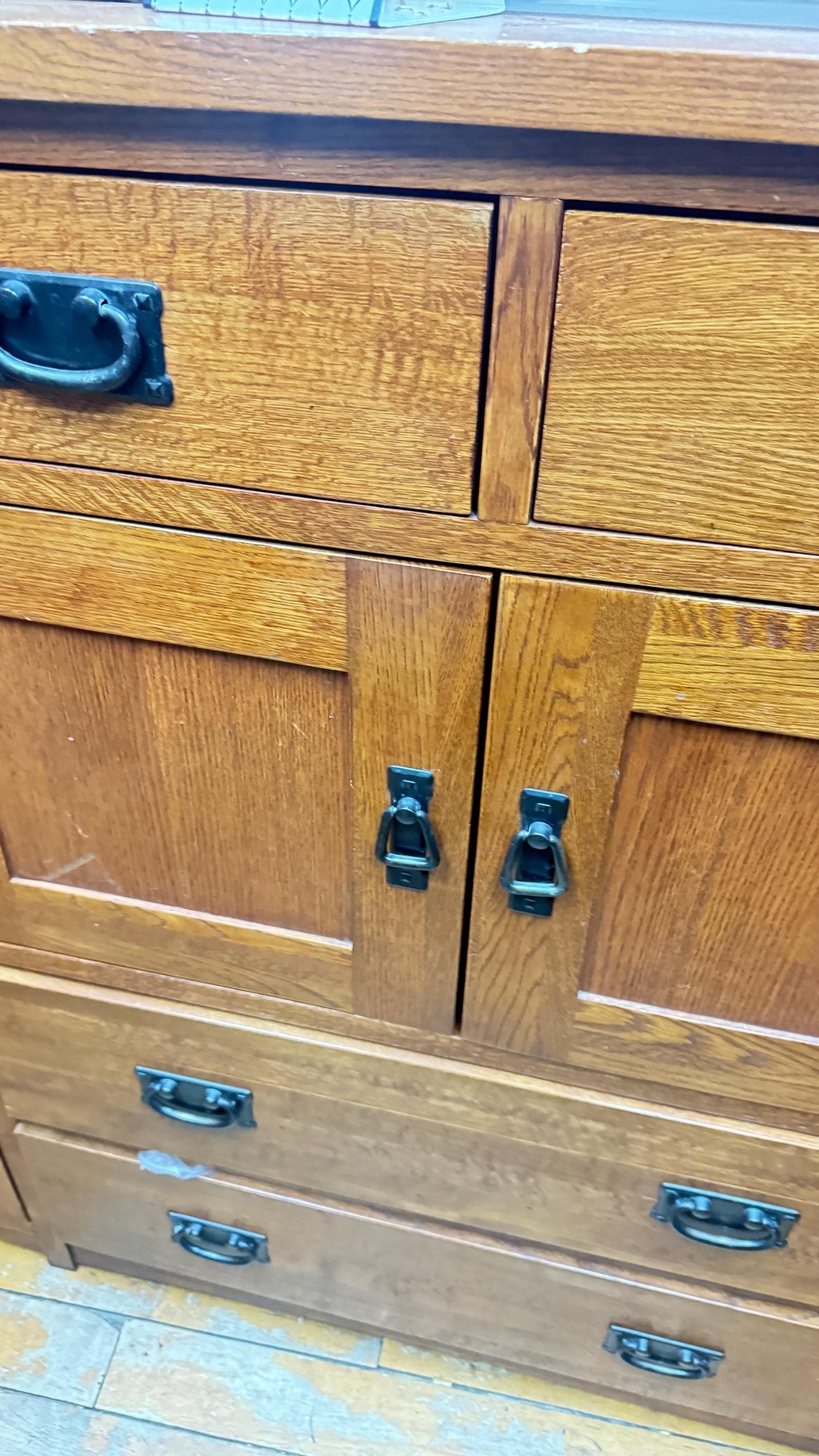 vintage Wooden Hutch Cabinet Japanese Asian style LOCAL pick up only NYC