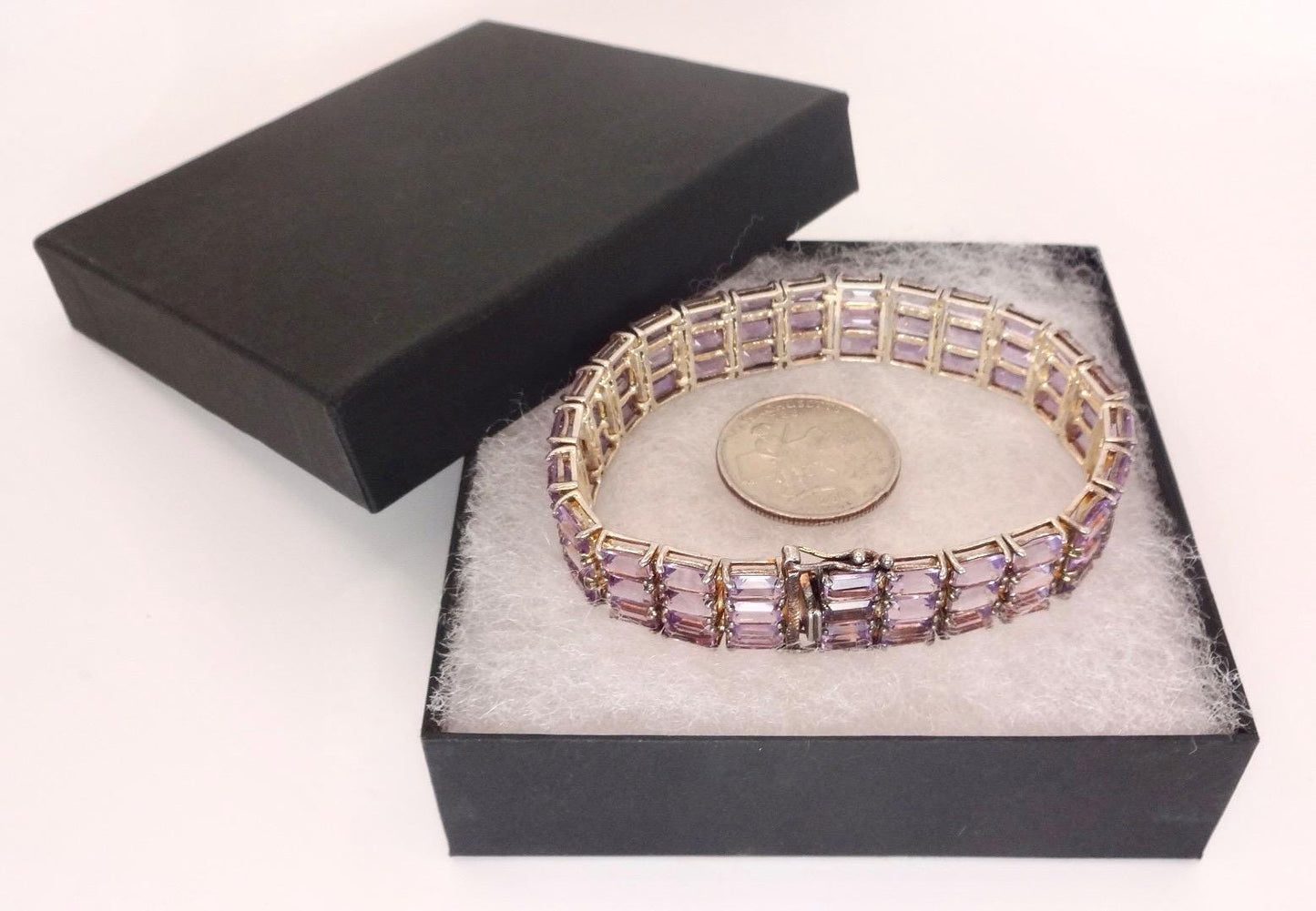 Vintage Purple Amethyst Bracelet in 925 Sterling Silver