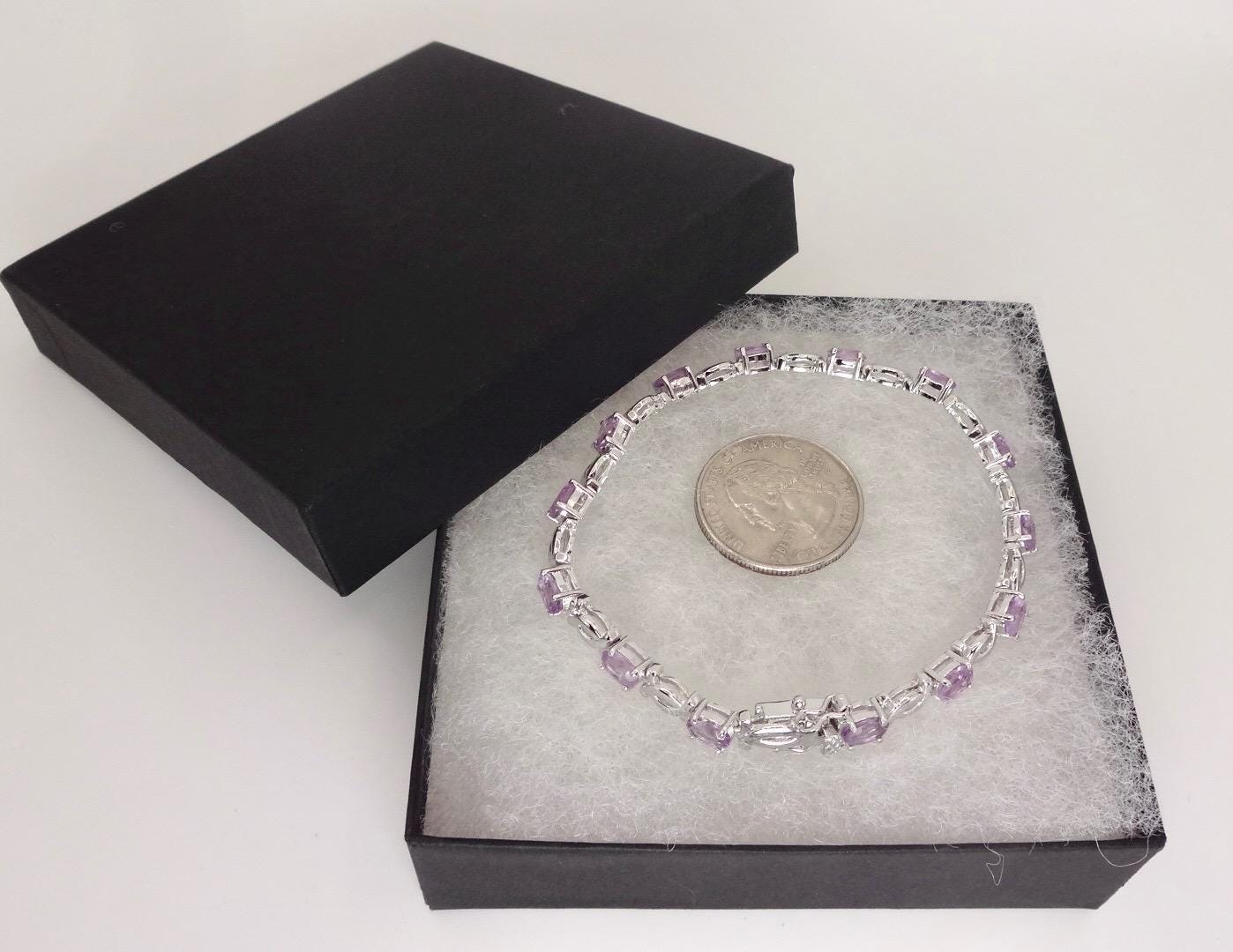 Vintage Purple Amethyst Tennis Bracelet in 925 Sterling Silver