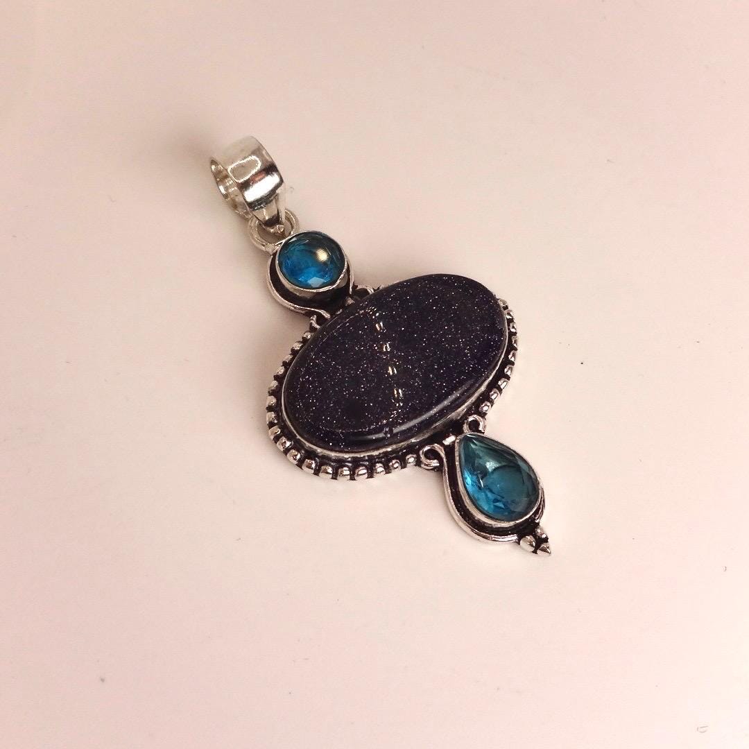 Vintage Black Sandstone silver collar necklace choker