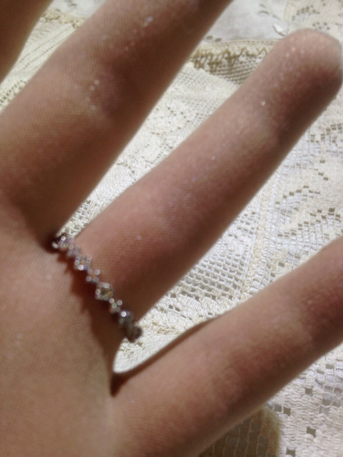 Vintage filigree Cubic Zirconia Crystal Gothic Sterling Silver ring