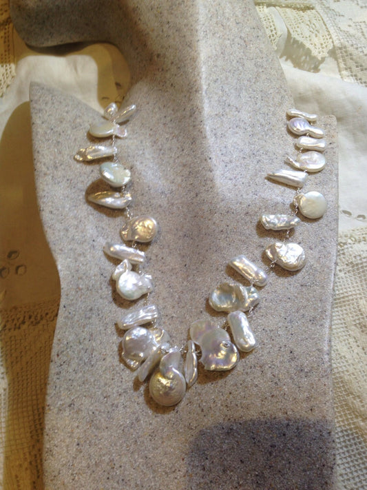 Vintage Hand Wrapped Genuine White Pearl Necklace