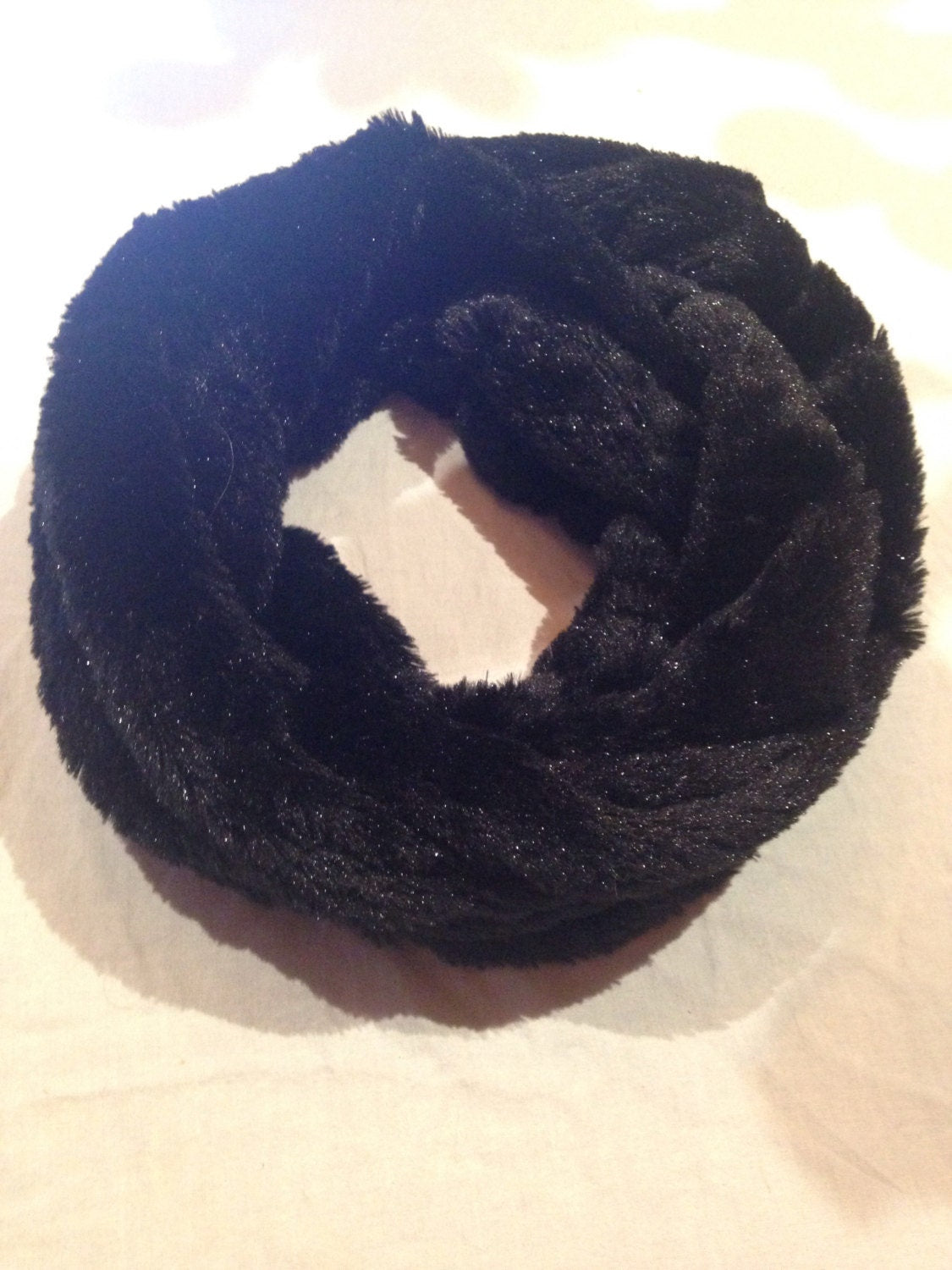 Antique Vintage Styled Infinity Scarf Cool Furry Knit