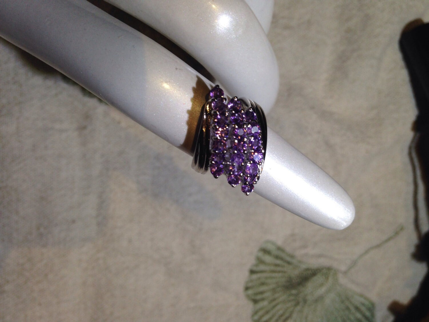 Vintage Handmade Genuine Purple Amethyst Filigree Setting 925 Sterling Silver Gothic Ring