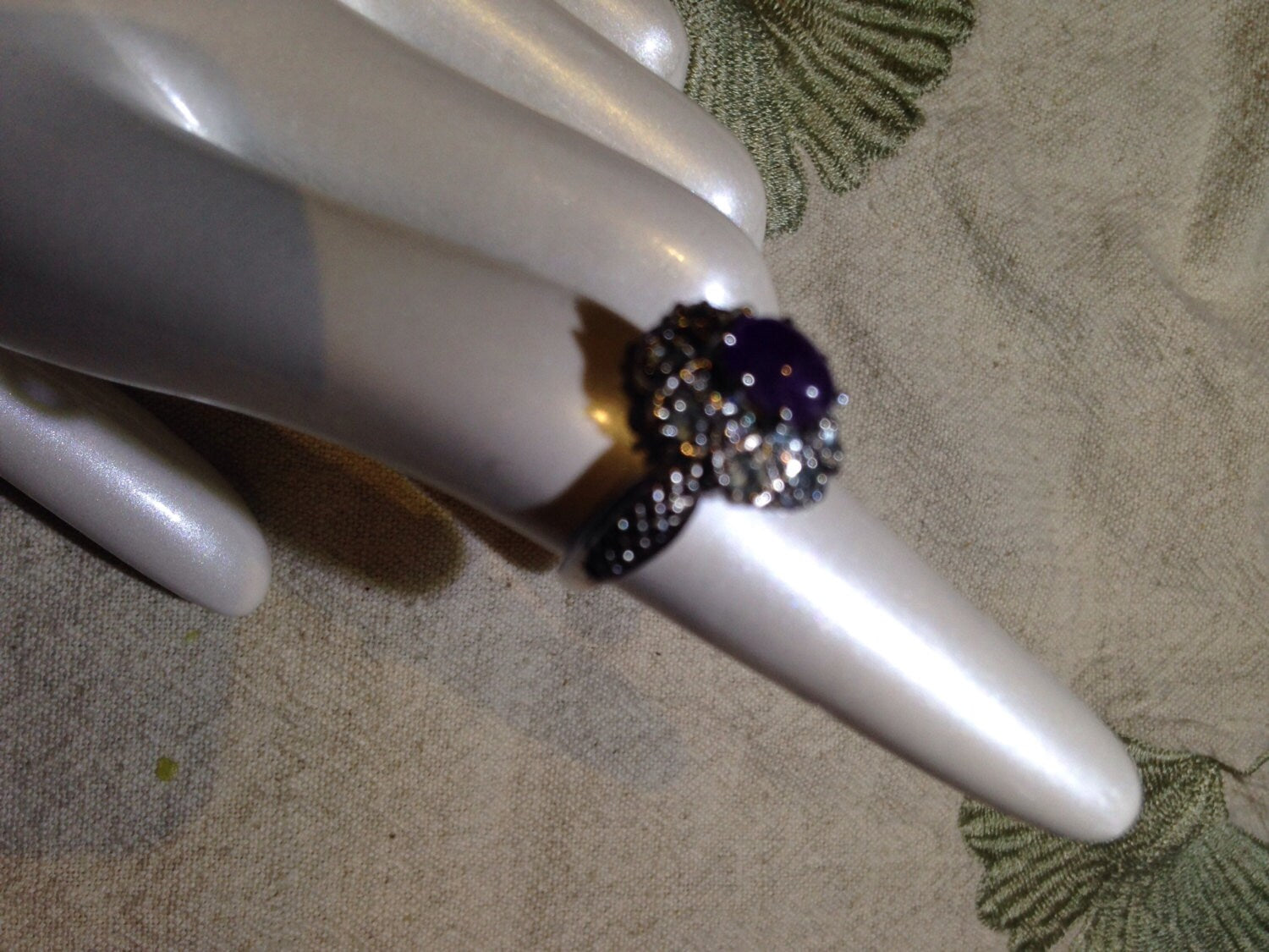 Vintage Handmade Genuine Purple Amethyst Filigree Setting 925 Sterling Silver Gothic Ring