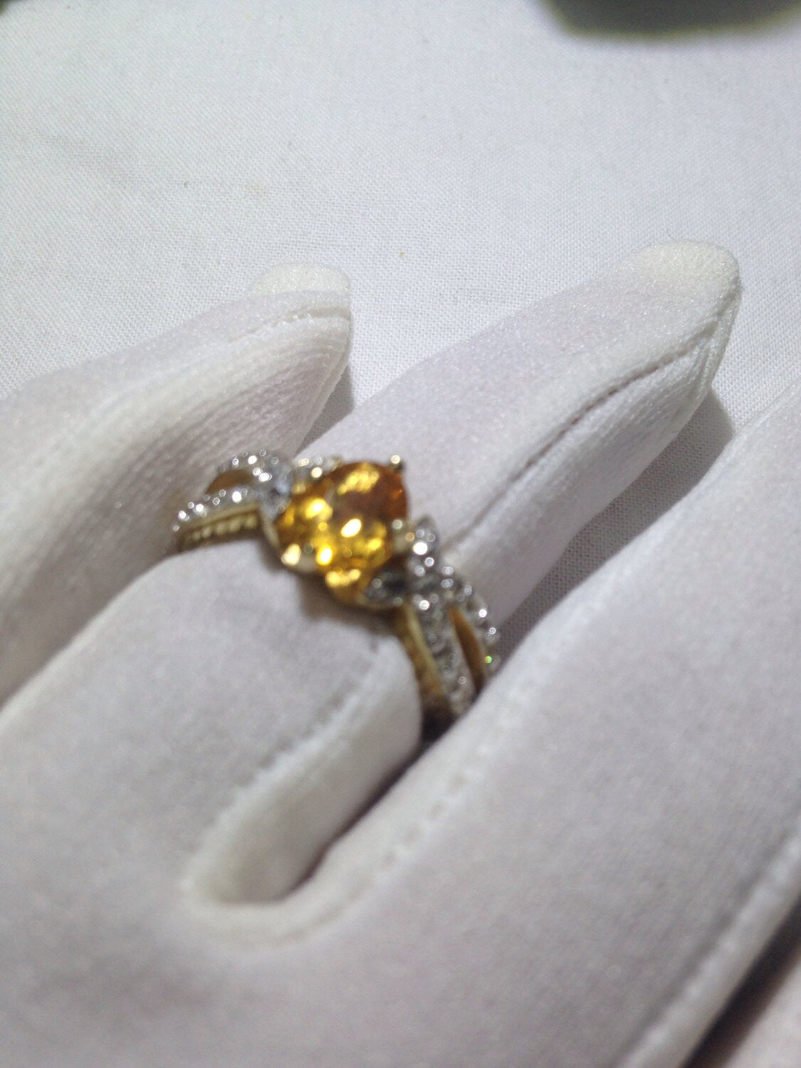 Vintage Handmade Golden Genuine Citrine 925 Sterling Silver Gothic Ring