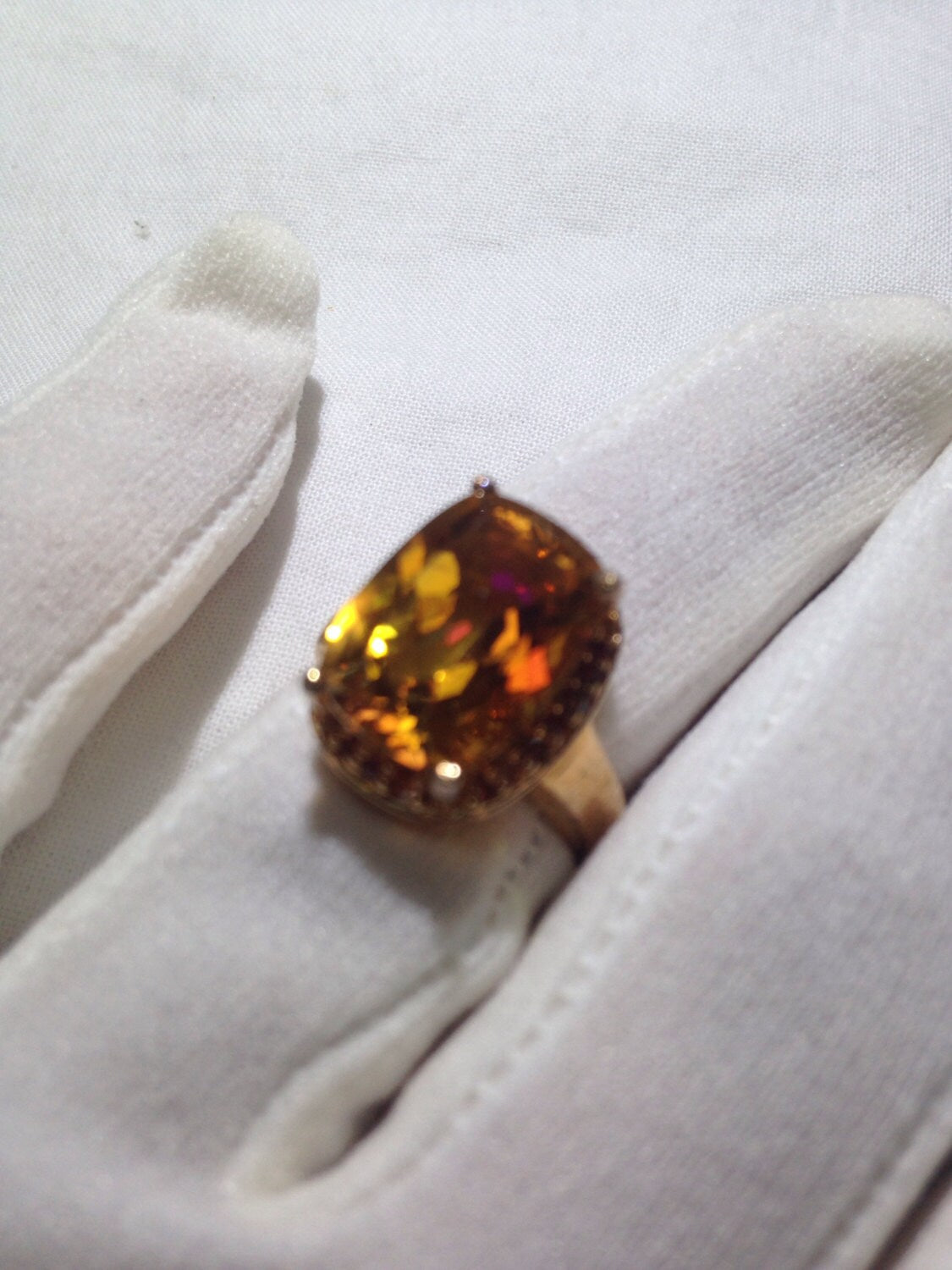 Vintage Handmade Golden Genuine Citrine 925 Sterling Silver gothic Ring