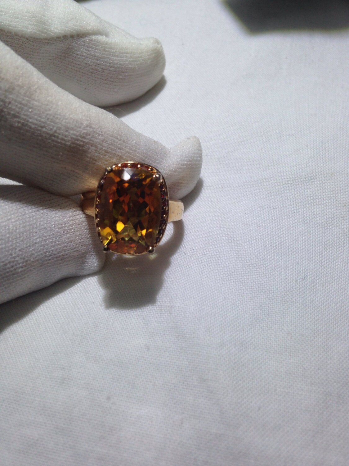 Vintage Handmade Golden Genuine Citrine 925 Sterling Silver gothic Ring